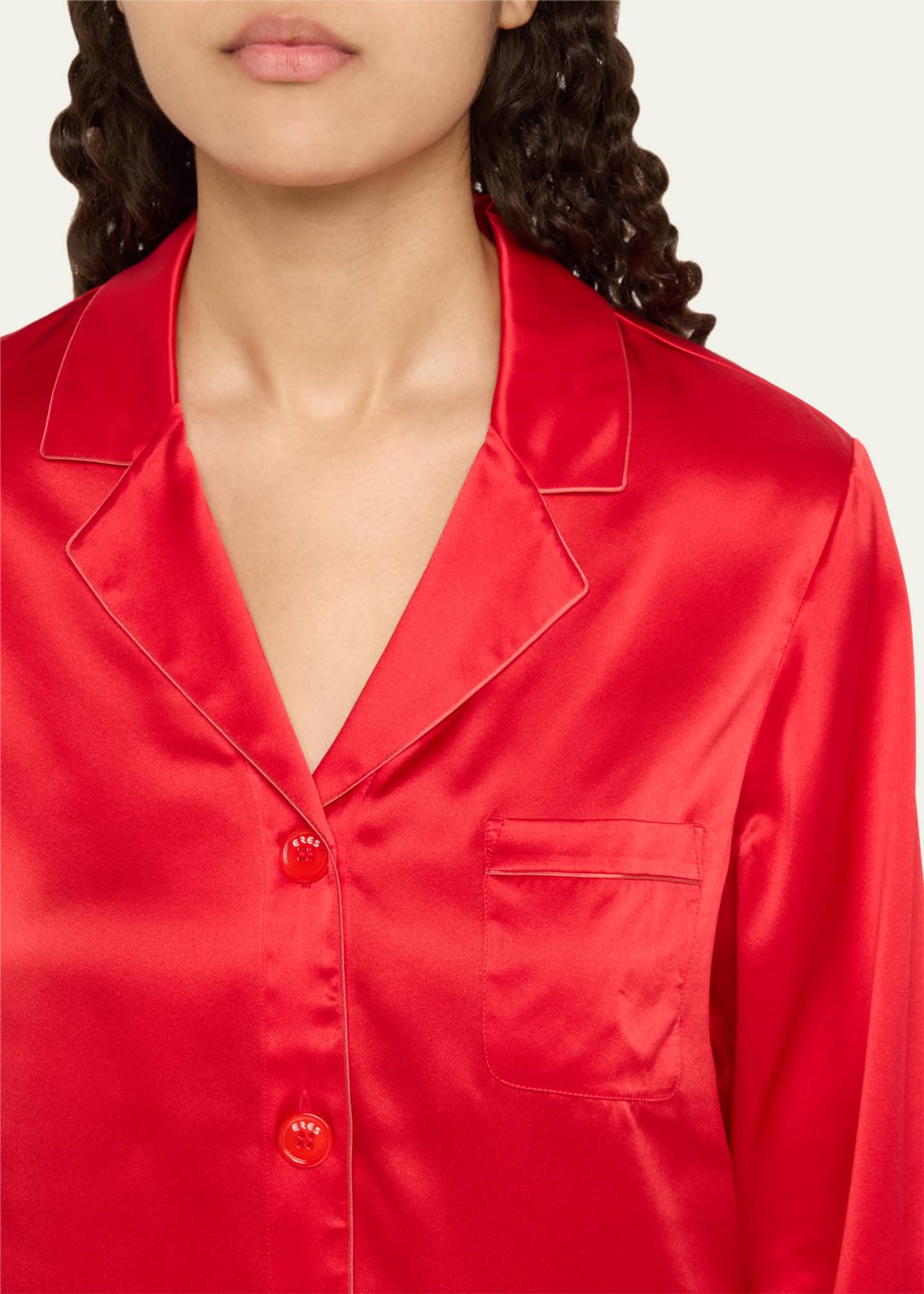 Eres Convive Button-Down Silk Pajama Shirt Image 5 of 5