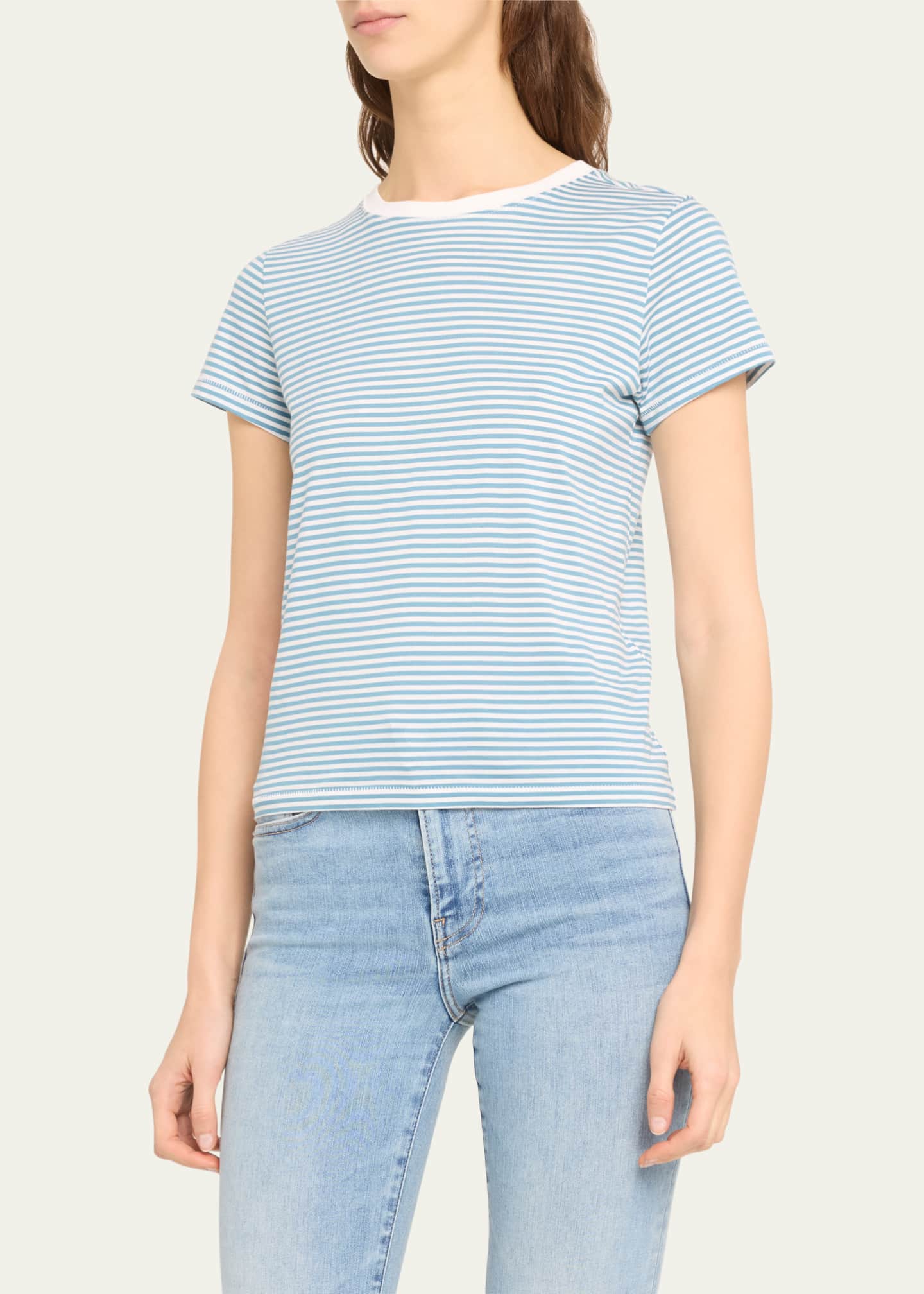 FRAME Striped Crewneck Tee - Bergdorf Goodman