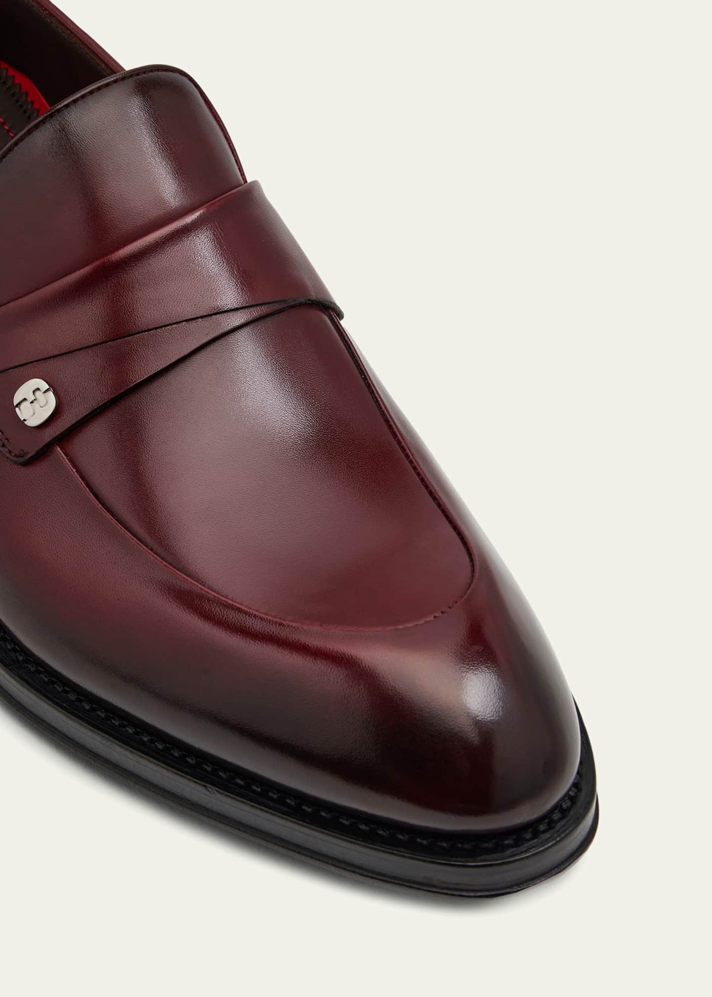 Ferragamo Men's Cantore Calfskin Penny Loafers Image 2 of 2
