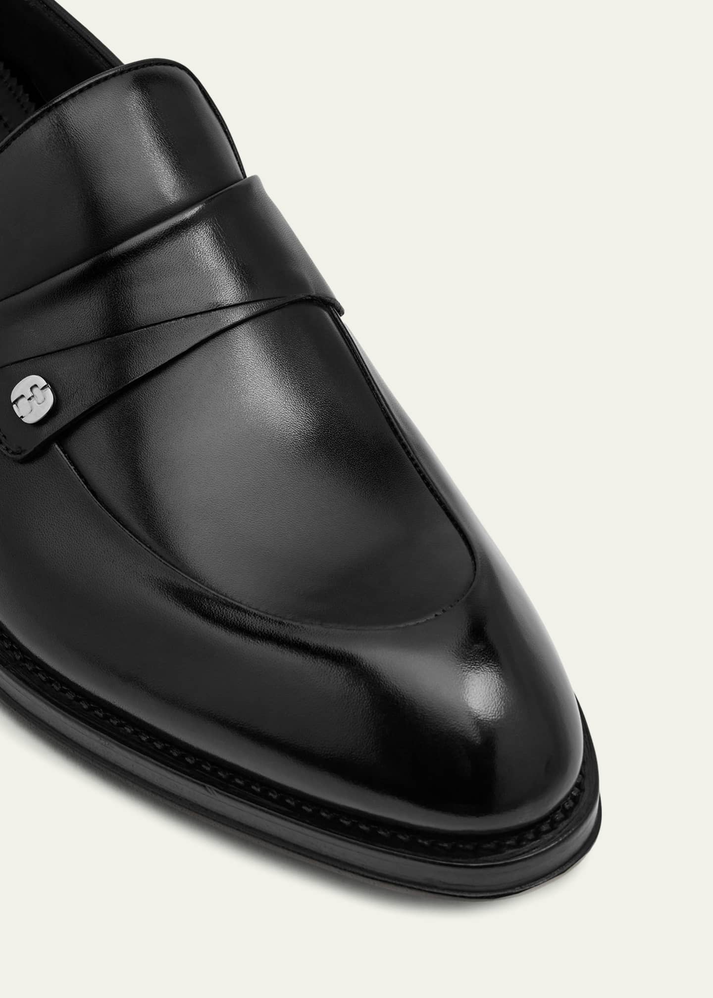 Ferragamo Men's Cantore Tramezza Calfskin Penny Loafers