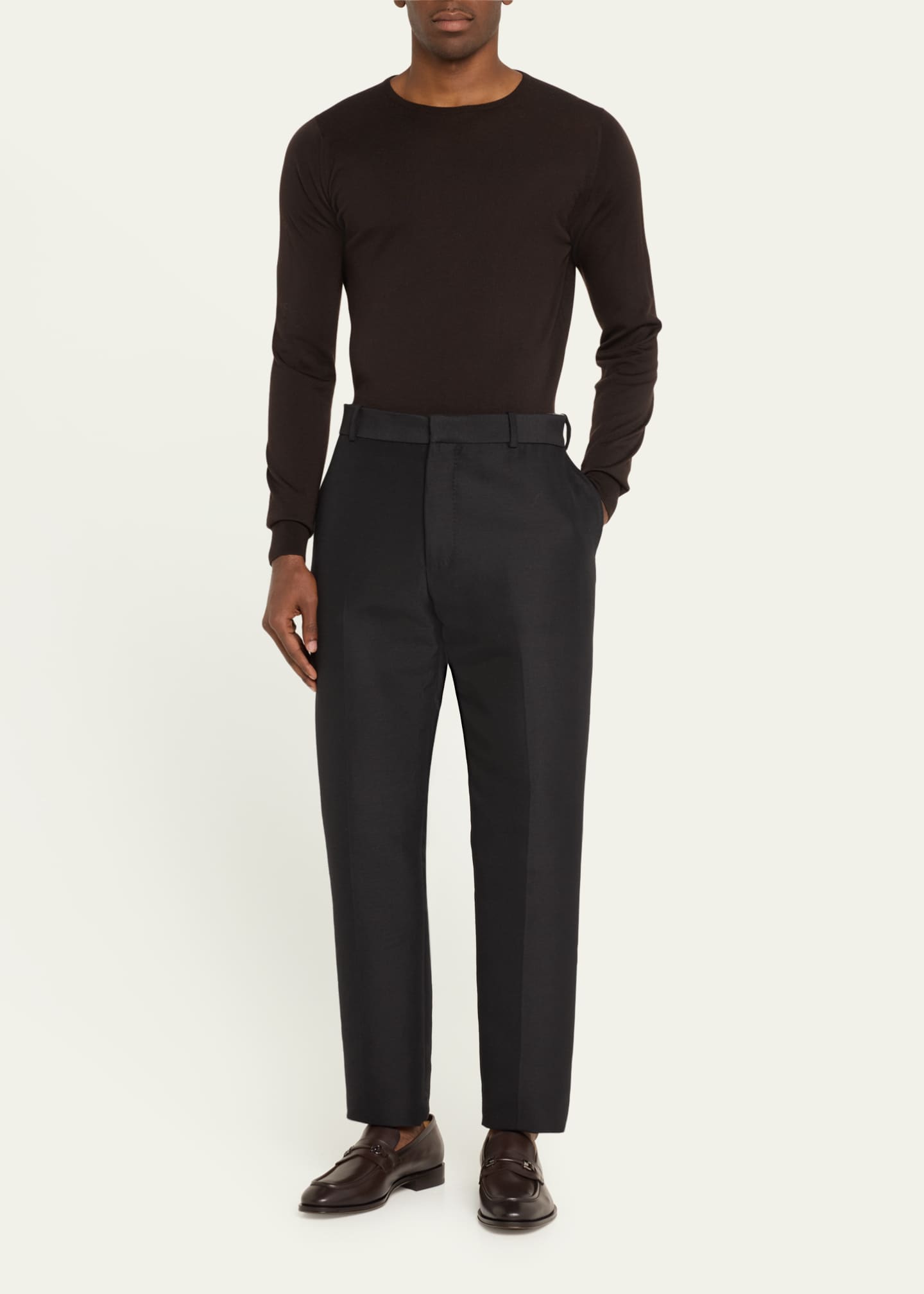 Ferragamo Men's Desmond Mini Gancini Leather Bit Loafers Image 3 of 5