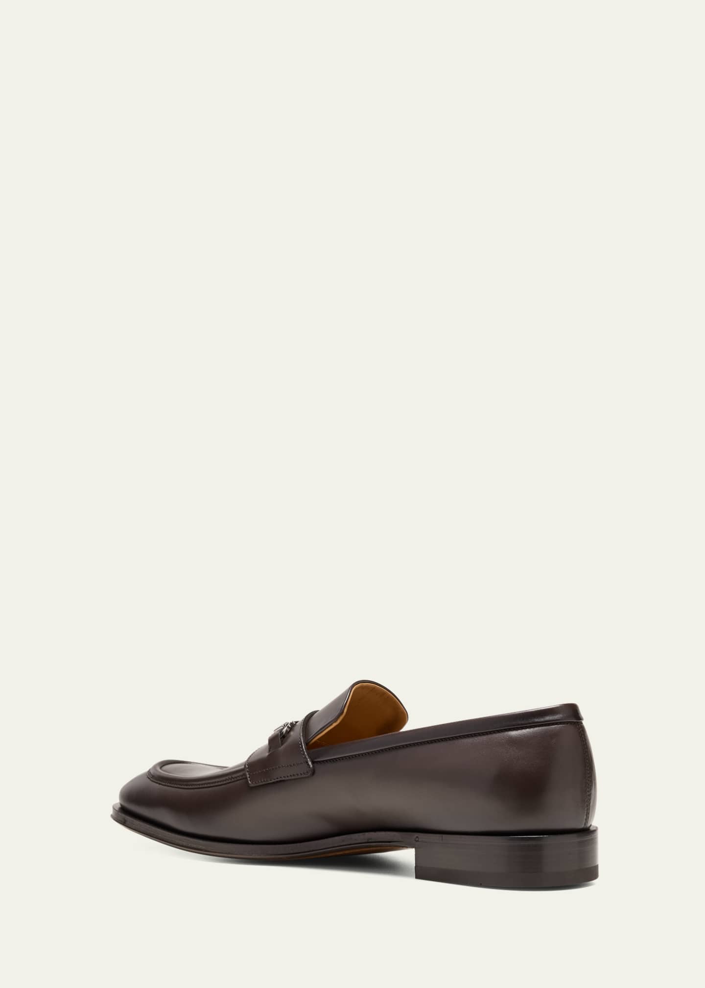 Ferragamo Men's Desmond Mini Gancini Leather Bit Loafers Image 4 of 5