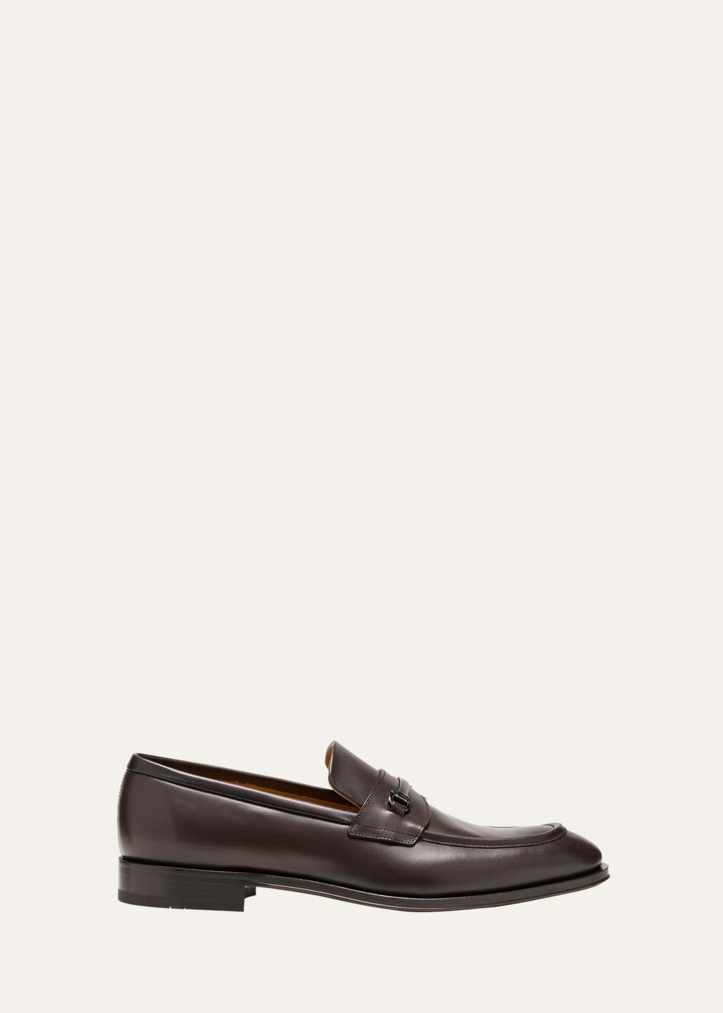 Ferragamo Men's Desmond Mini Gancini Leather Bit Loafers Image 1 of 5