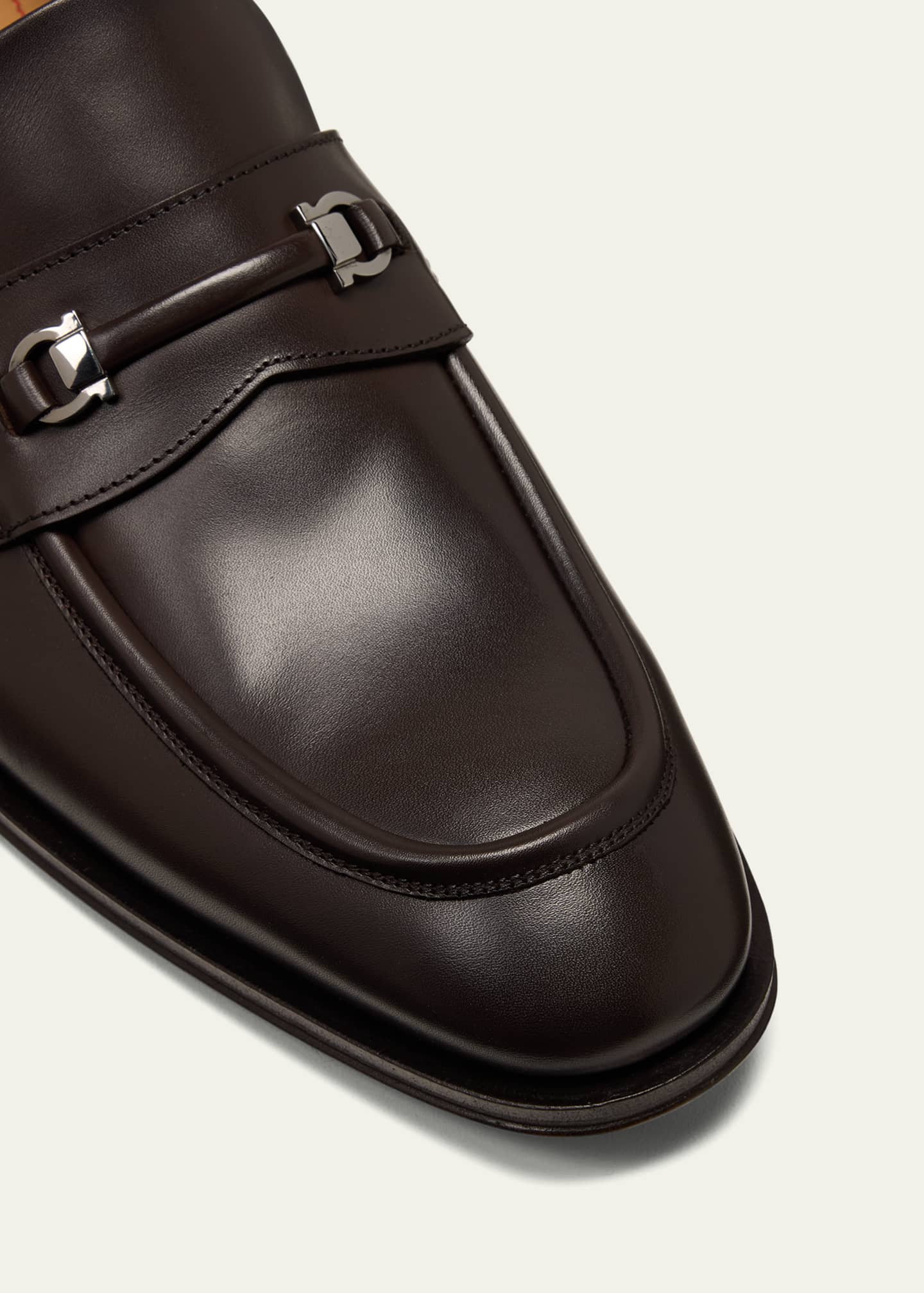 Ferragamo Men's Desmond Mini Gancini Leather Bit Loafers Image 5 of 5