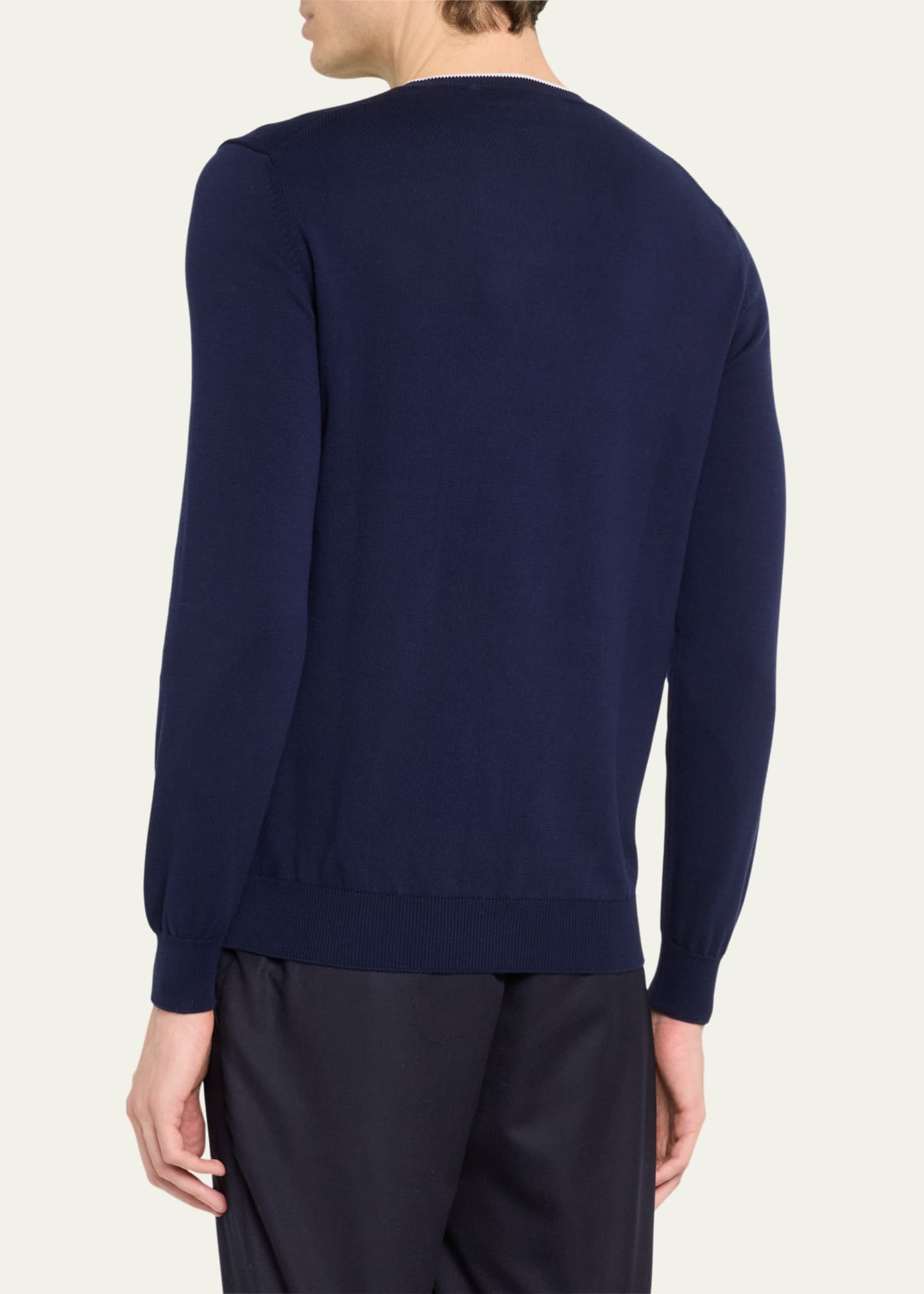 Bergdorf Goodman Men's Giza Cotton Crewneck Sweater Image 3 of 5