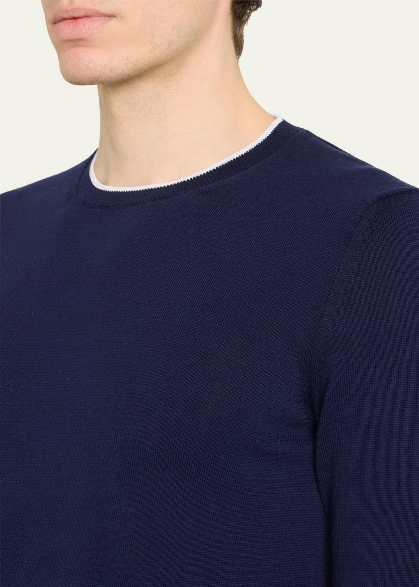 Bergdorf Goodman Men's Giza Cotton Crewneck Sweater Image 5 of 5