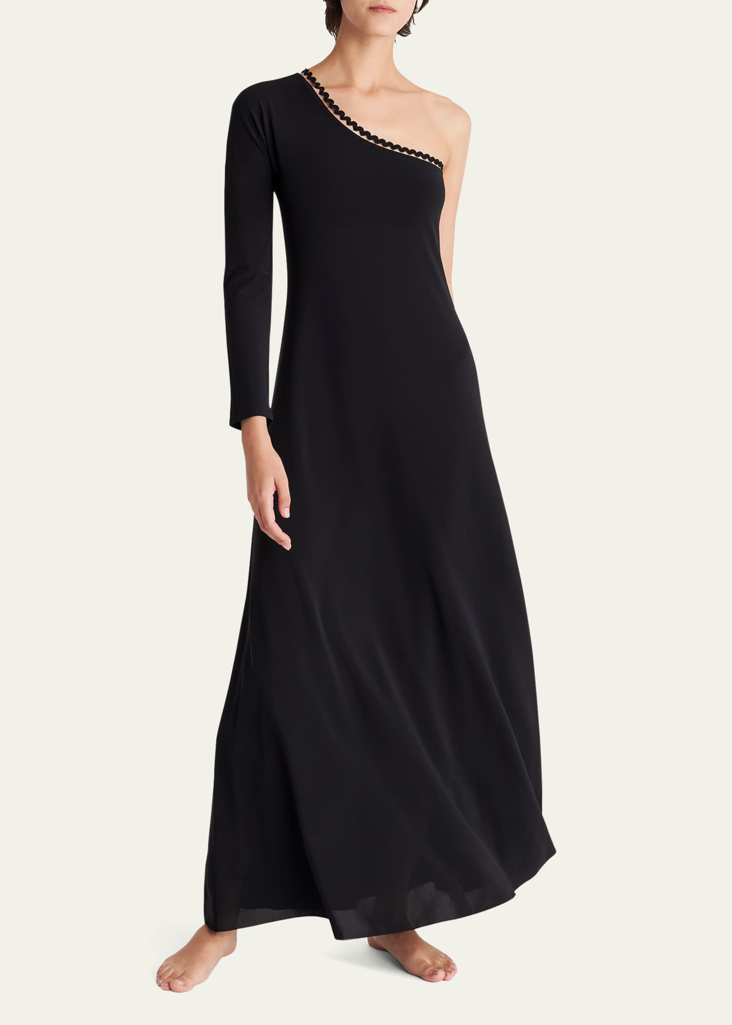Eres Play One-Shoulder Ric Rac-Trim Long Dress Image 2 of 4