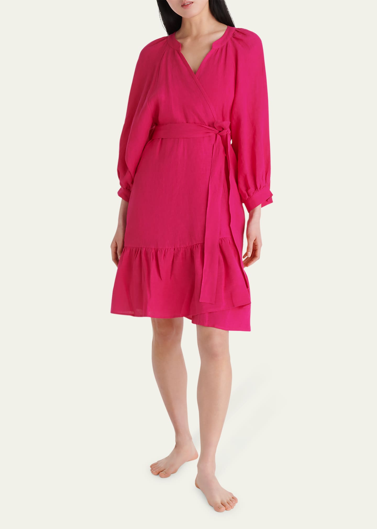 Eres Aimant Mini Linen Wrap Dress - Bergdorf Goodman