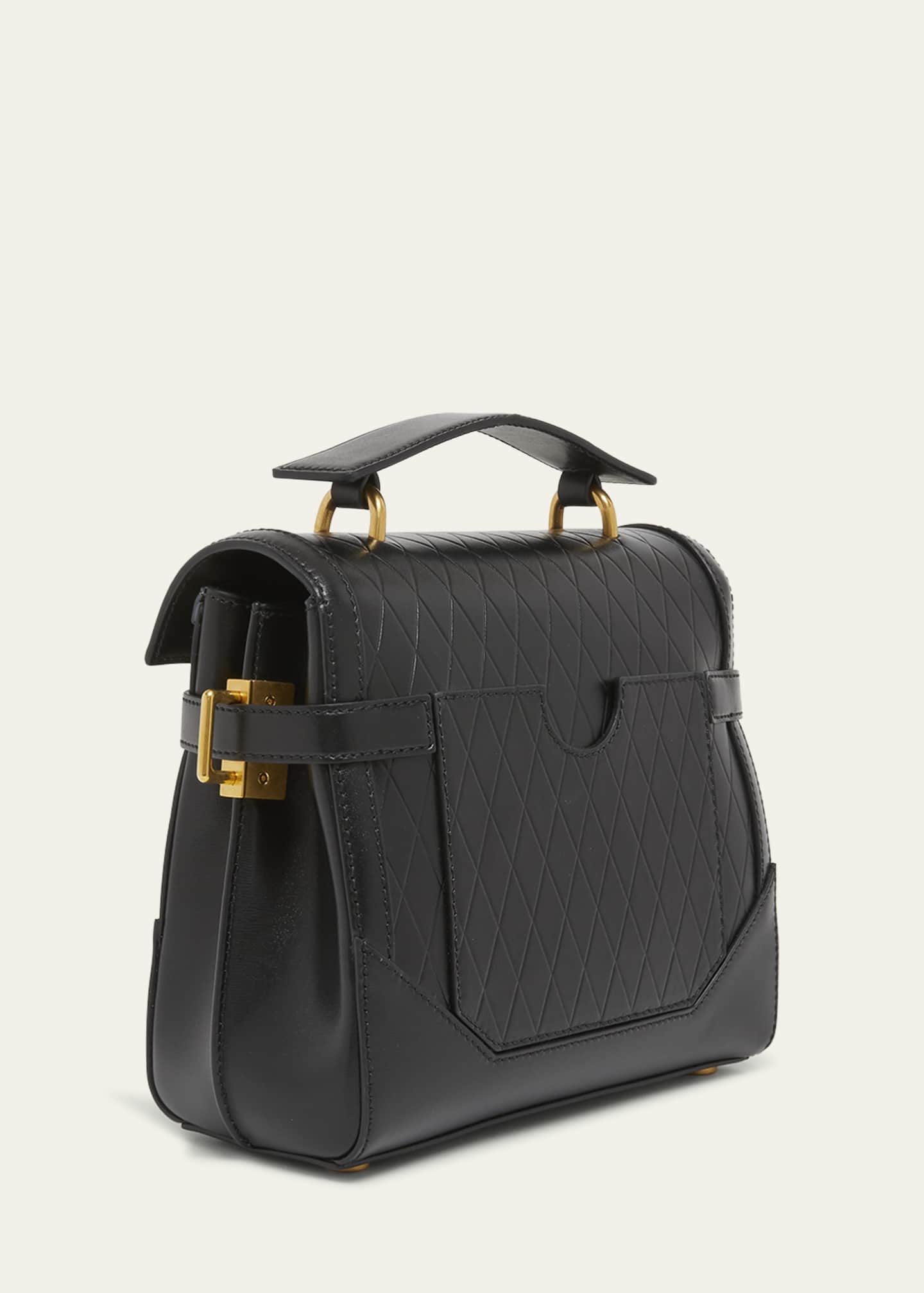Balmain BBuzz 23 Top-Handle Bag in Embossed Leather Image 3 of 5