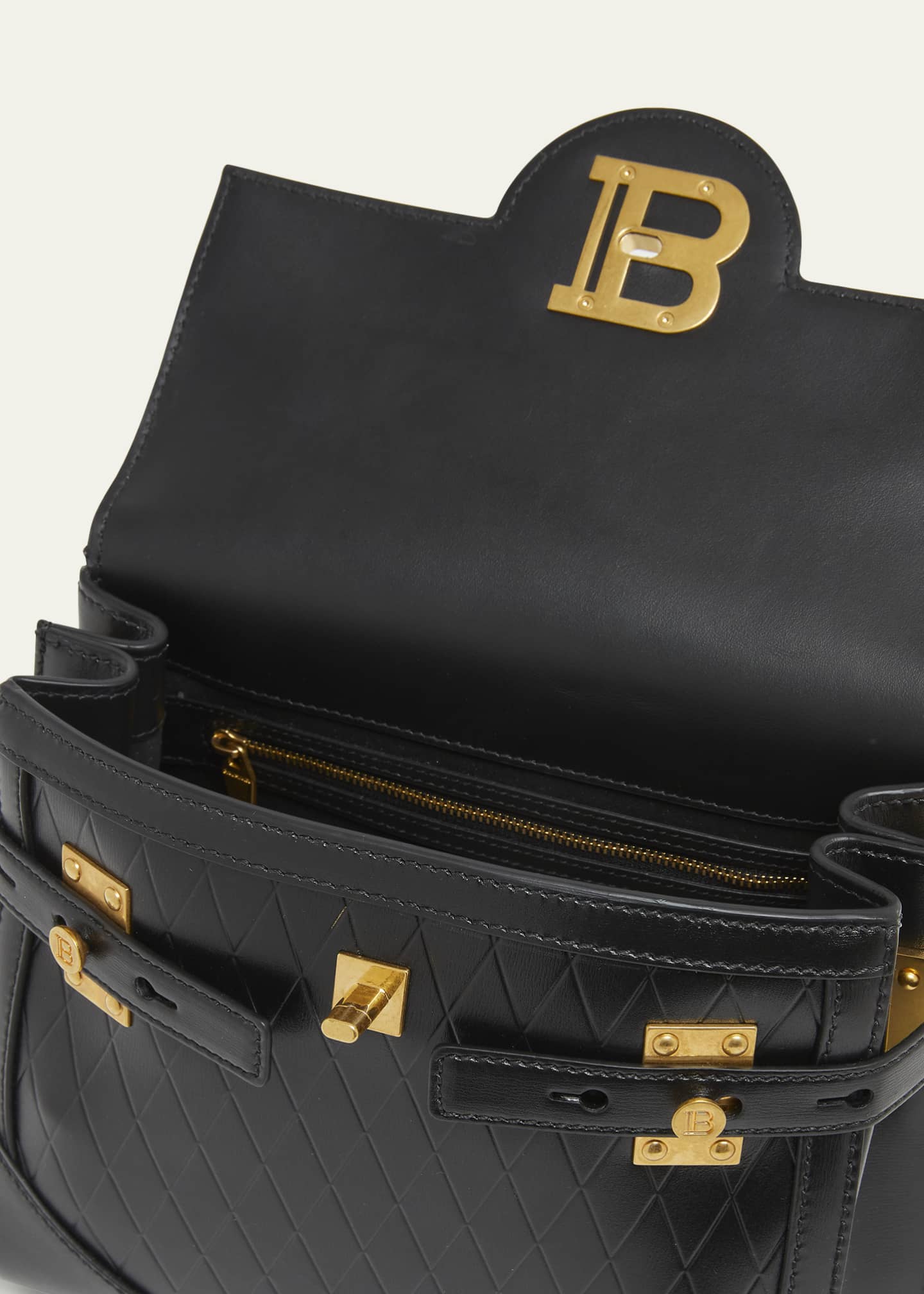 Balmain BBuzz 23 Top-Handle Bag in Embossed Leather Image 4 of 5