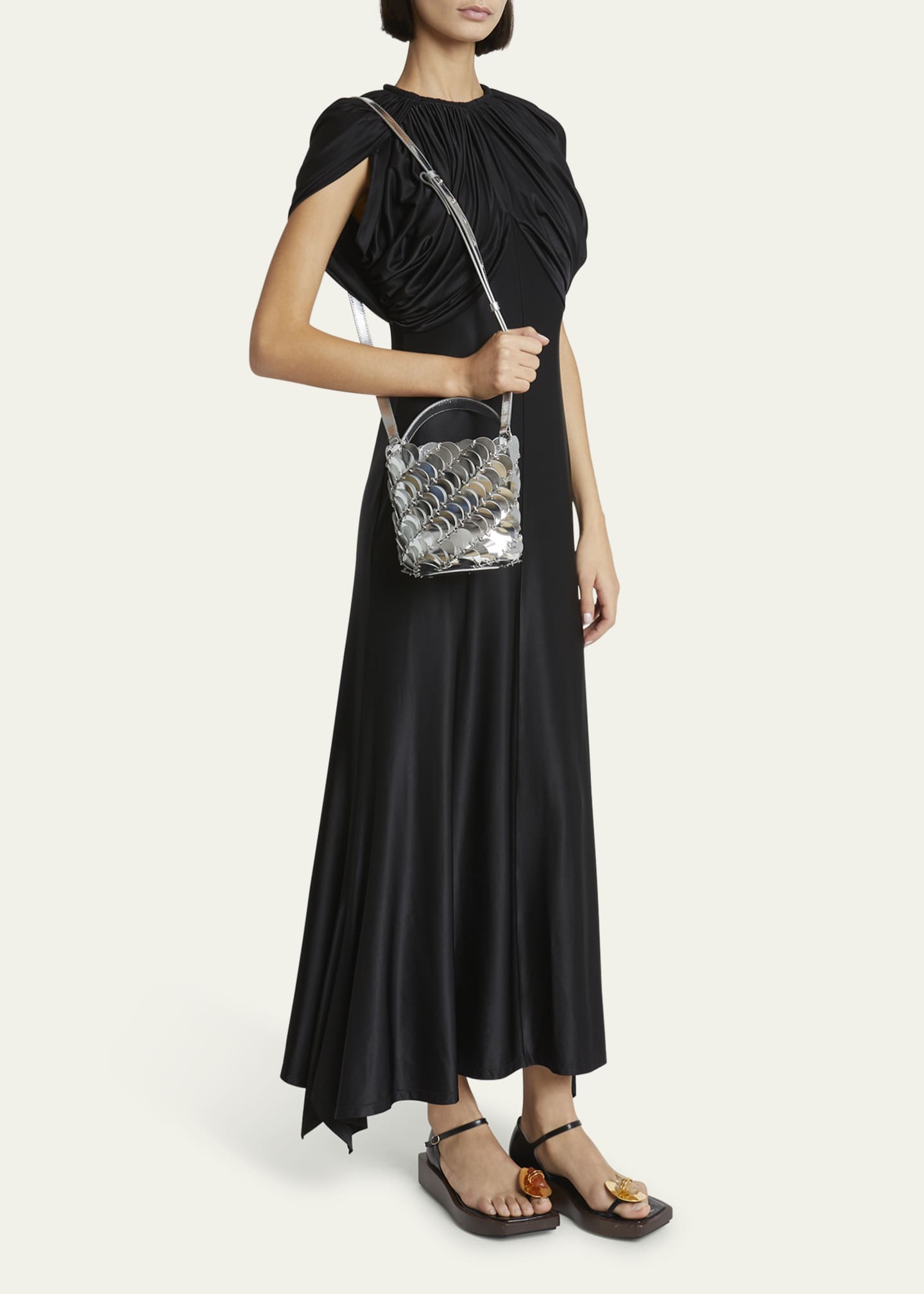 Rabanne Metallic Leather Bucket Bag Bergdorf Goodman