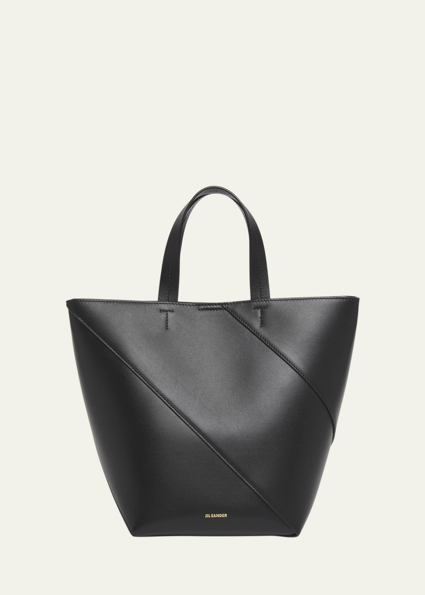 JIL SANDER Market leather tote bag - Black
