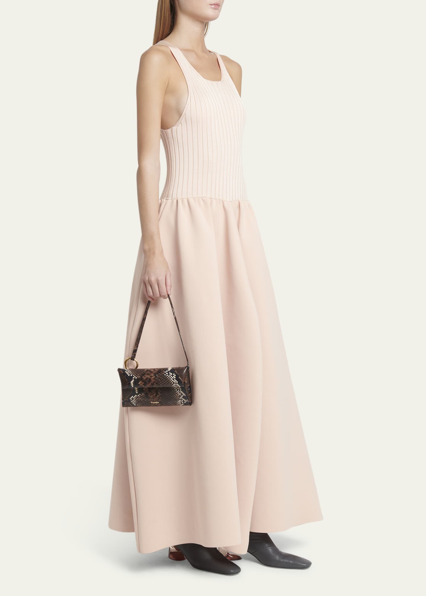 Jil Sander Small Envelope Python-Print Shoulder Bag - Bergdorf Goodman