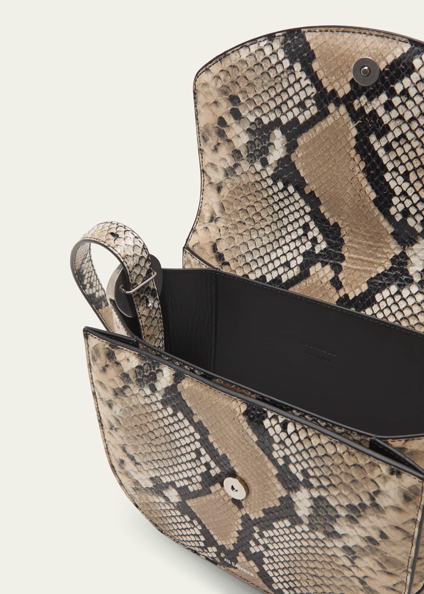 Jil Sander Coin Medium Python-Print Leather Crossbody Bag - Bergdorf ...