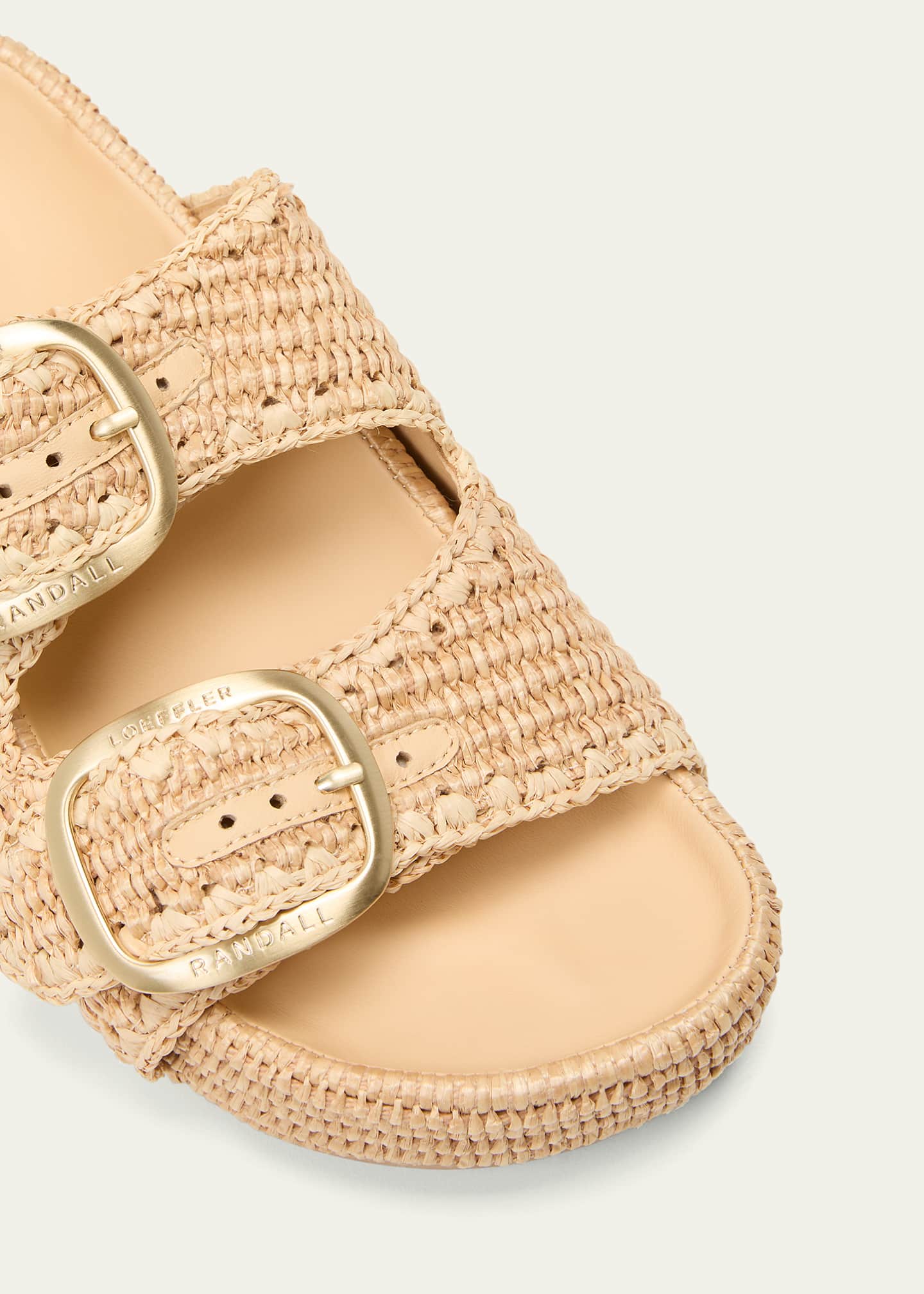 LOEFFLER RANDALL Theo ラフィア サンダル Theo Natural Two-Band Sandal | Flat Sandals | Footwear