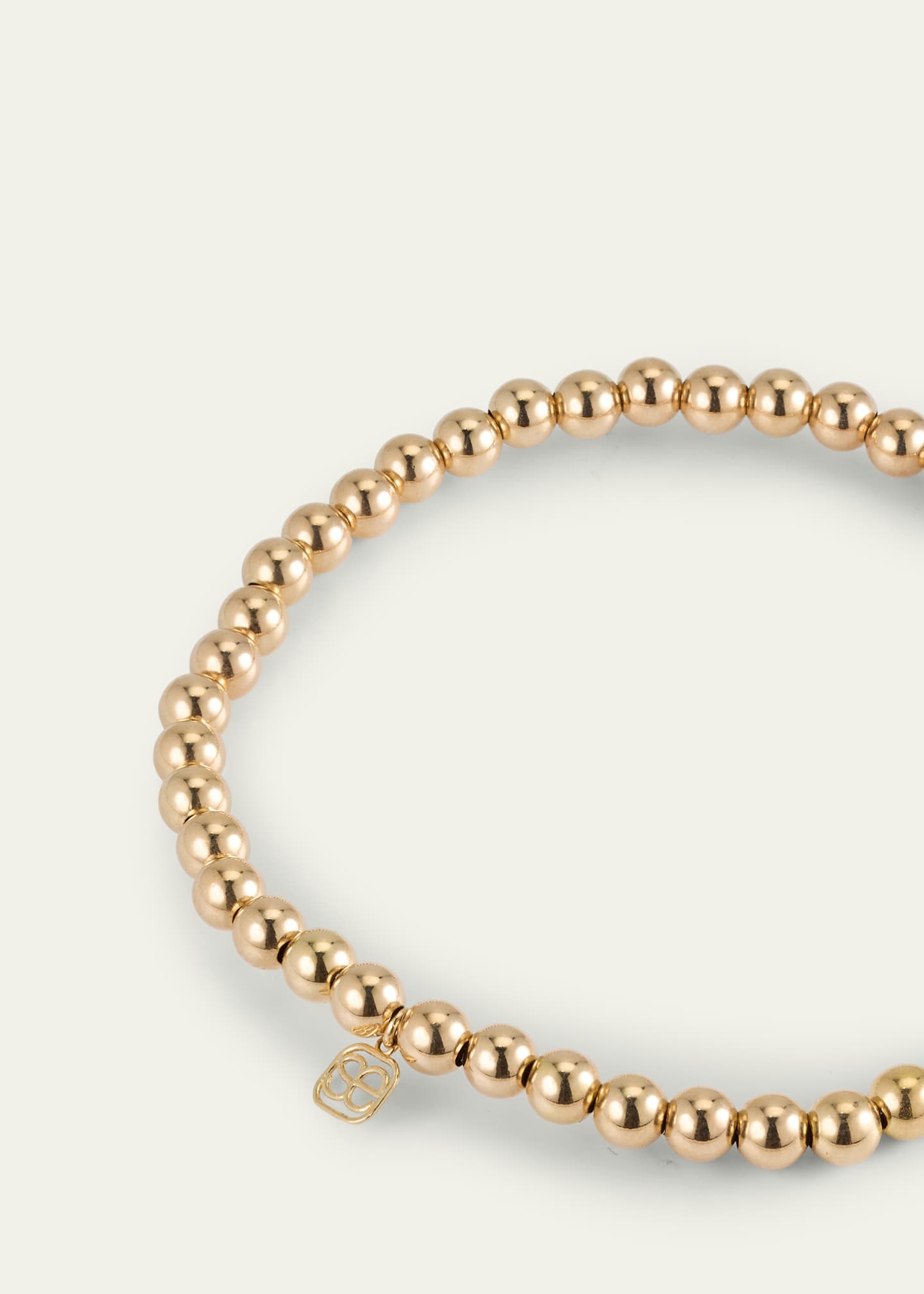 Sydney Evan Small Champagne Glass Charm on 14K Yellow Gold Ball Bracelet Image 4 of 4
