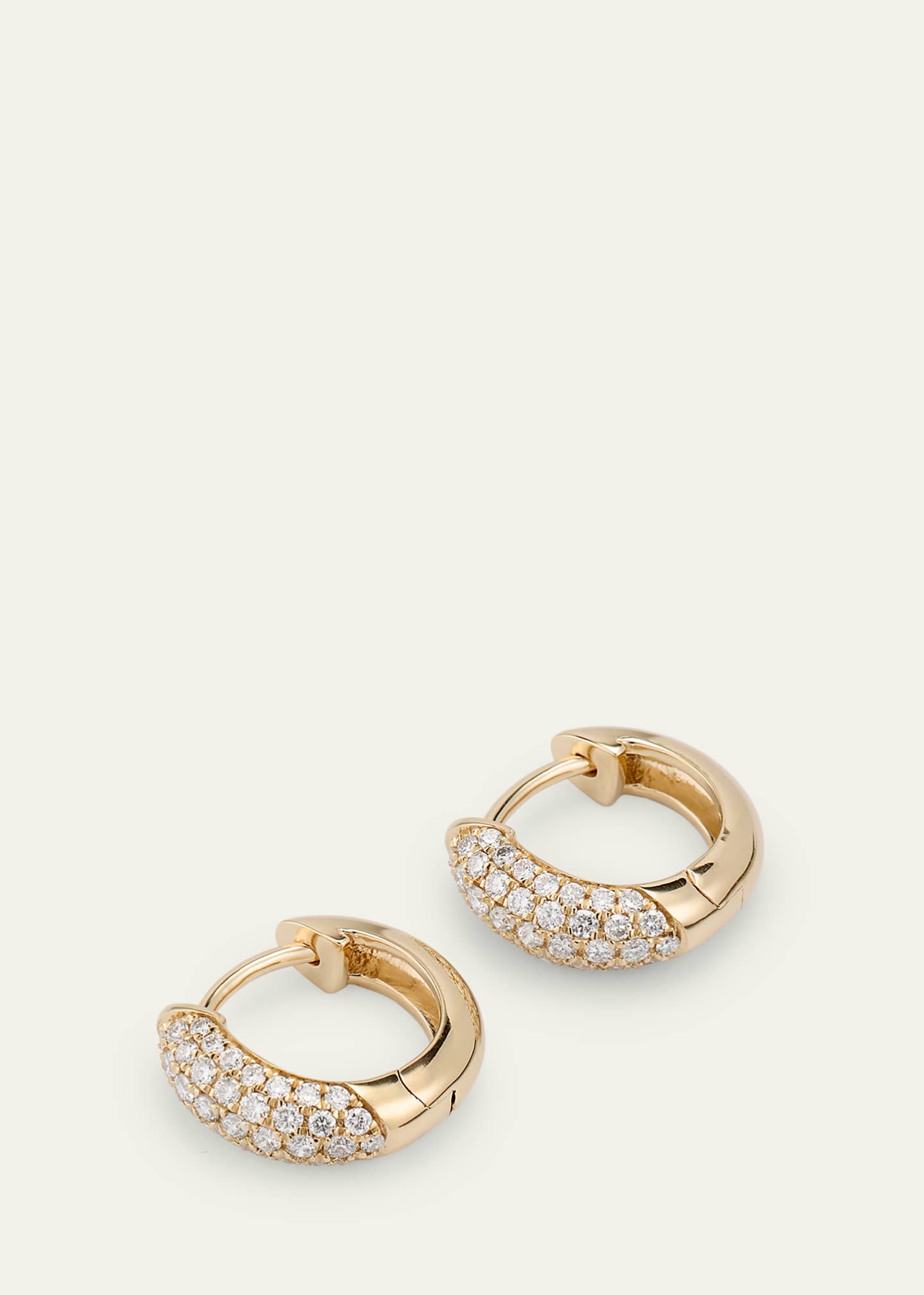 Sydney Evan 14k Puffy Pave Huggie Hoop Image 3 of 4