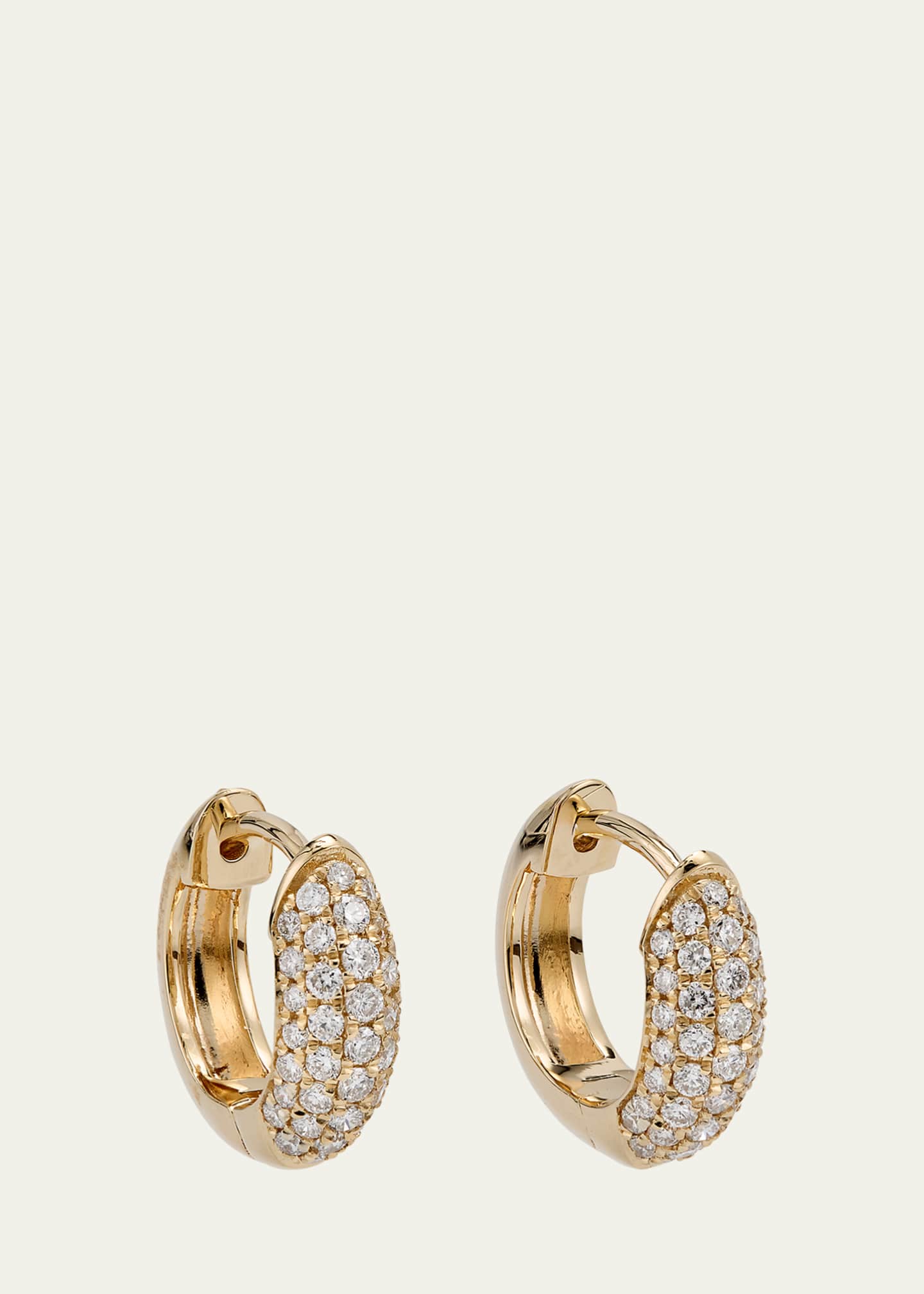 Sydney Evan 14k Puffy Pave Huggie Hoop Image 1 of 4