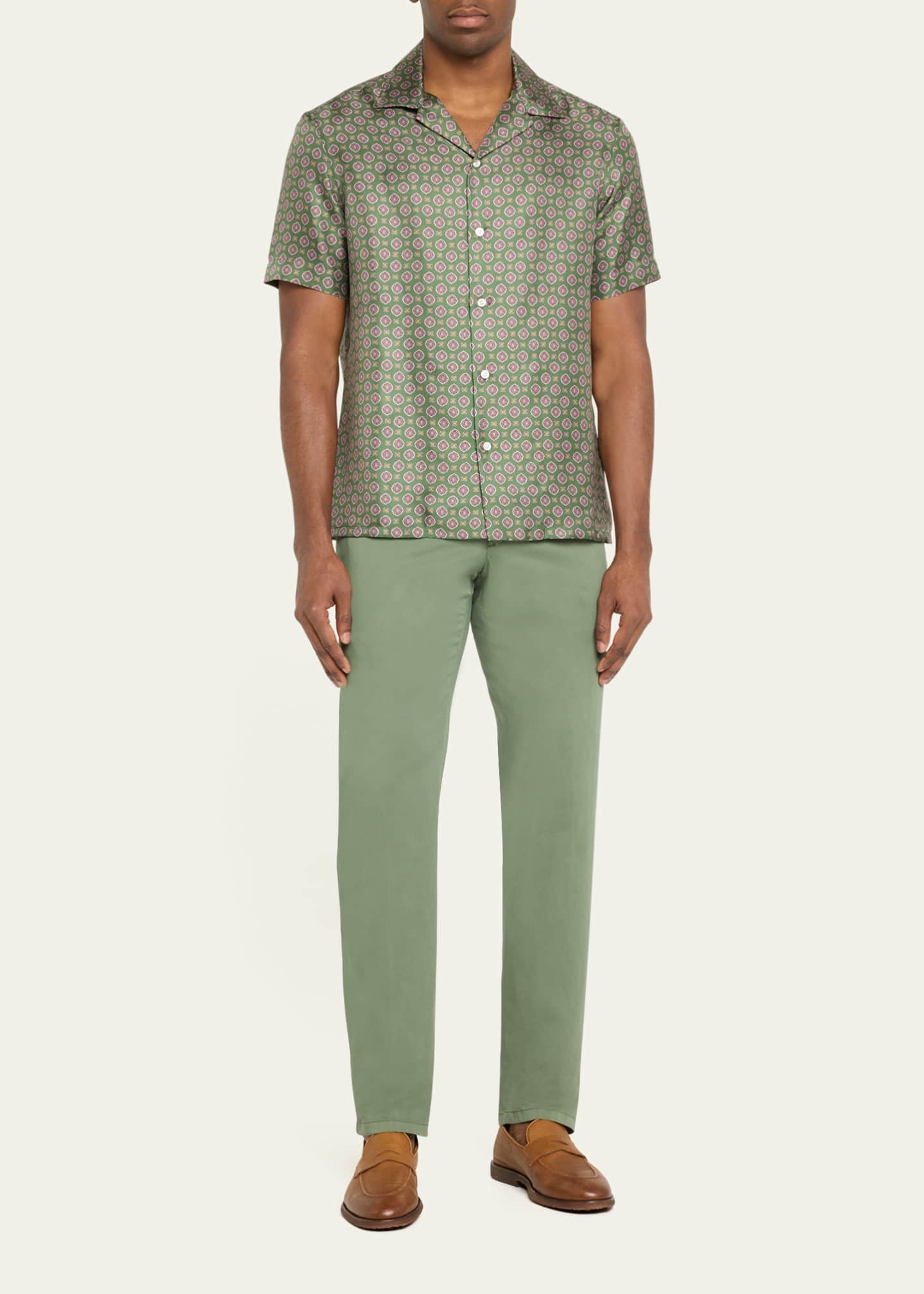 Charvet Men's Silk Floral Camp Shirt Image 2 of 5