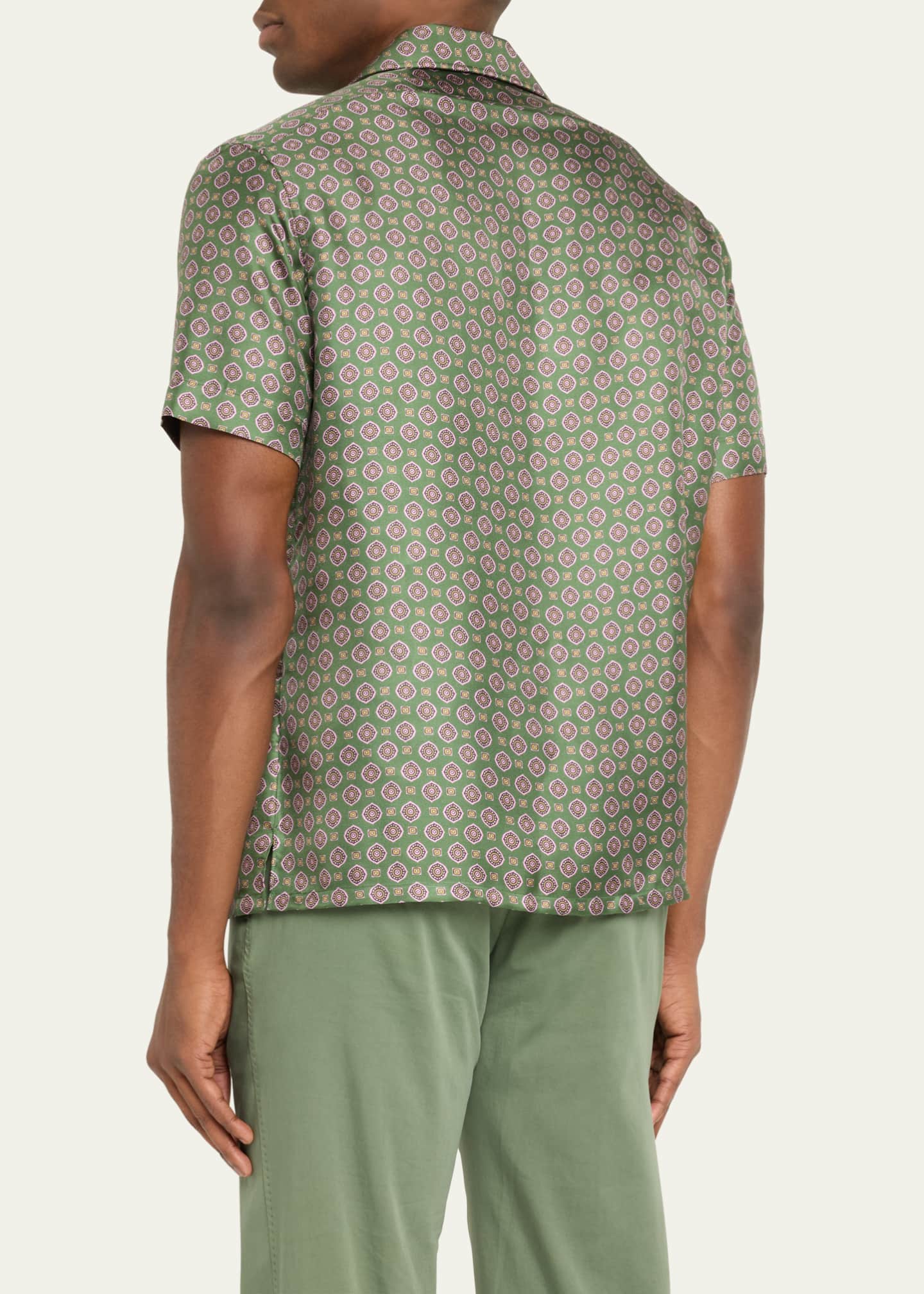 Charvet Men's Silk Floral Camp Shirt Image 3 of 5