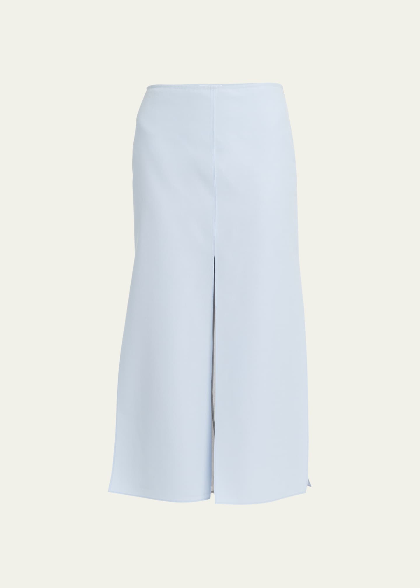 Ferragamo Wool Silk Slit Midi Skirt Image 1 of 5