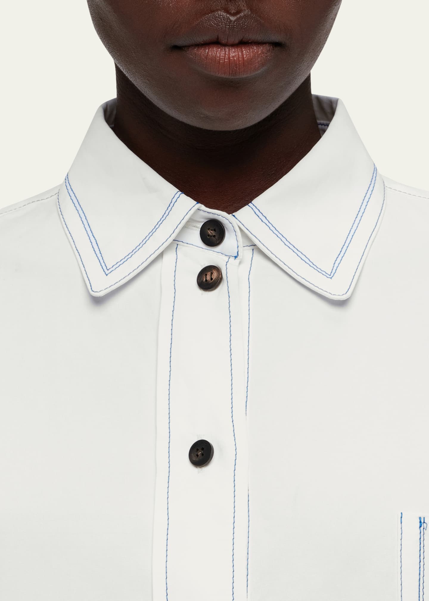 Ferragamo Button-Front Shirt with Contrast Stitching Image 5 of 5