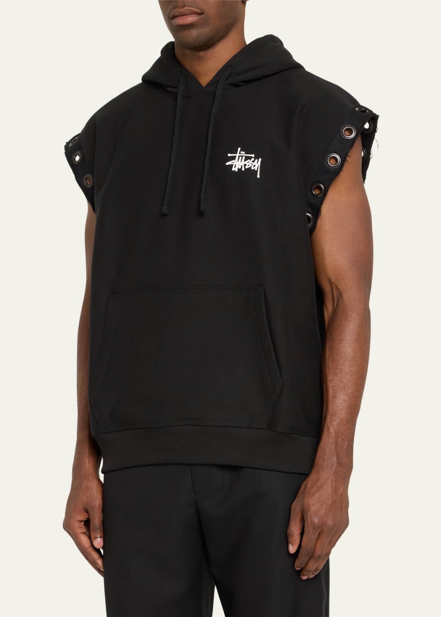 Junya Watanabe Men's Stussy Sleeveless Grommet Hoodie Bergdorf Goodman