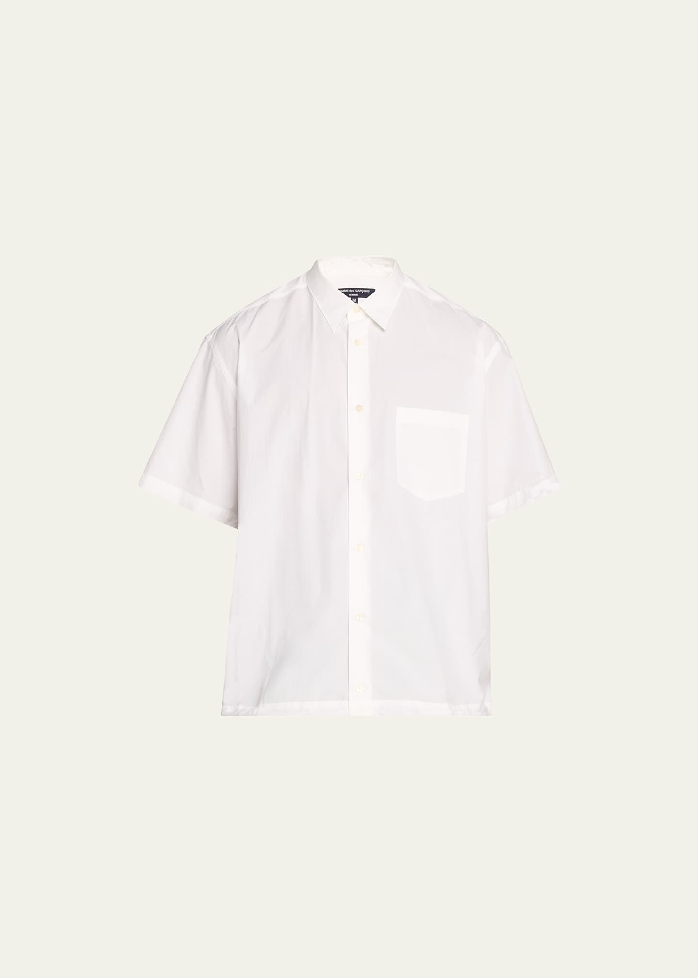 Cdg Homme Men s Boxy Poplin Sport Shirt White Men s 4 Shirts Tops Casual Button Down Sport Shirts