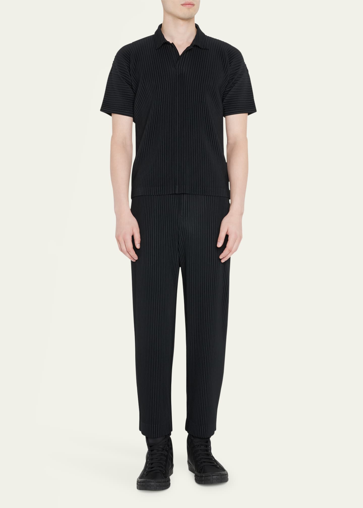 Homme Plisse Issey Miyake Men s Pleated Polo Shirt Bergdorf Goodman