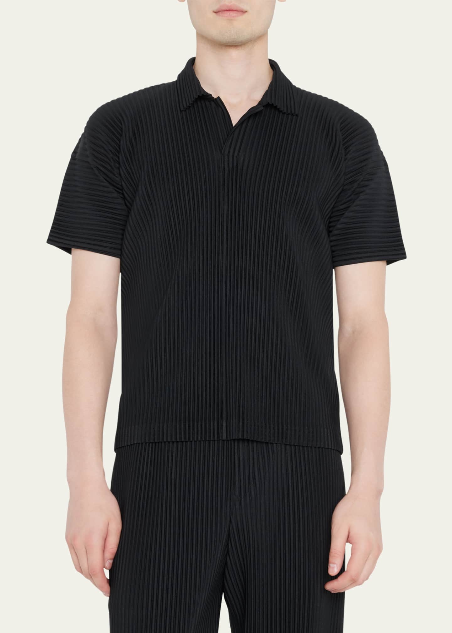 Homme Plisse Issey Miyake Men's Pleated Polo Shirt