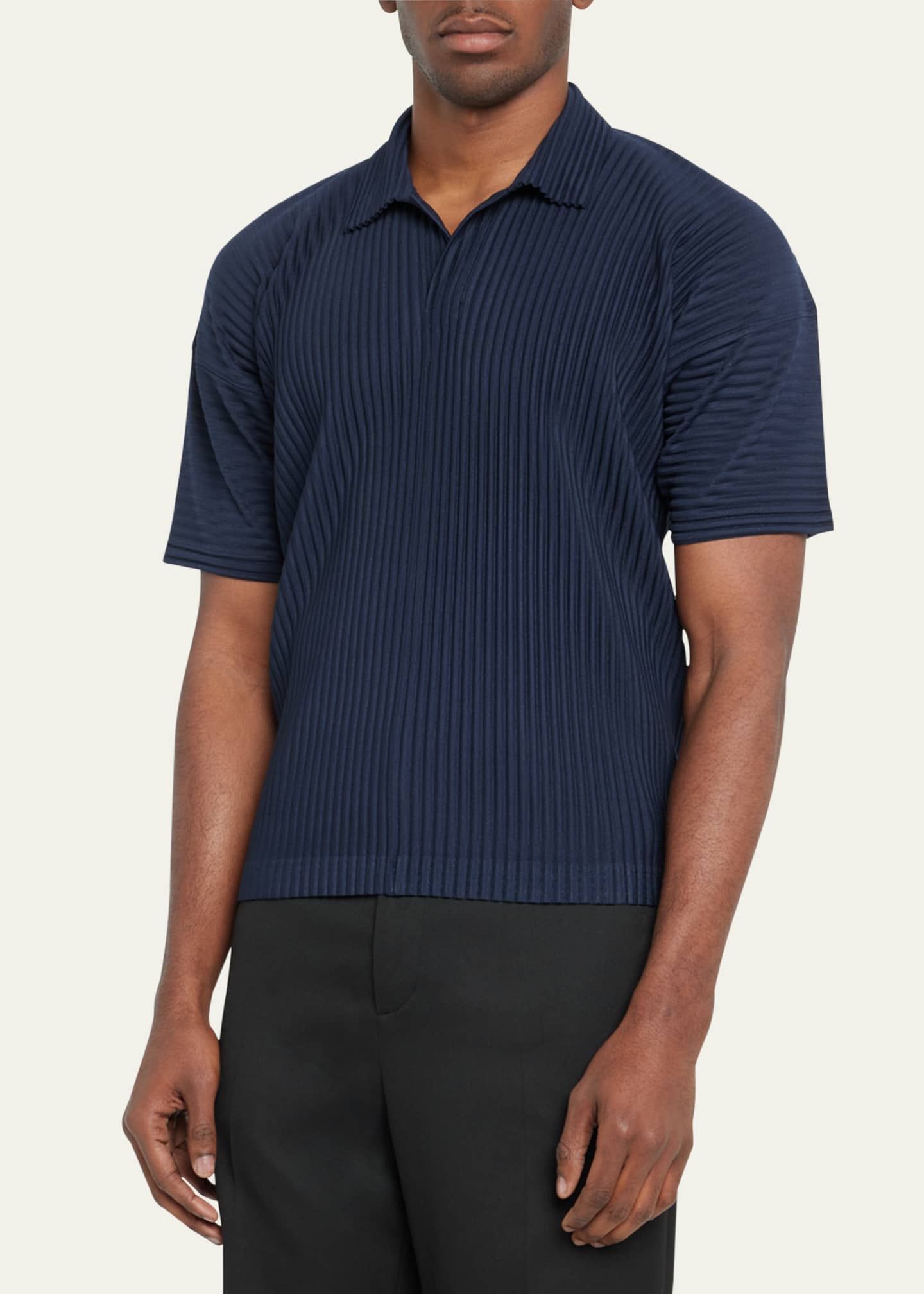 人気アイテムランキング Homme Plisse Issey Miyake Men's Pleated Polo Shirt トップス