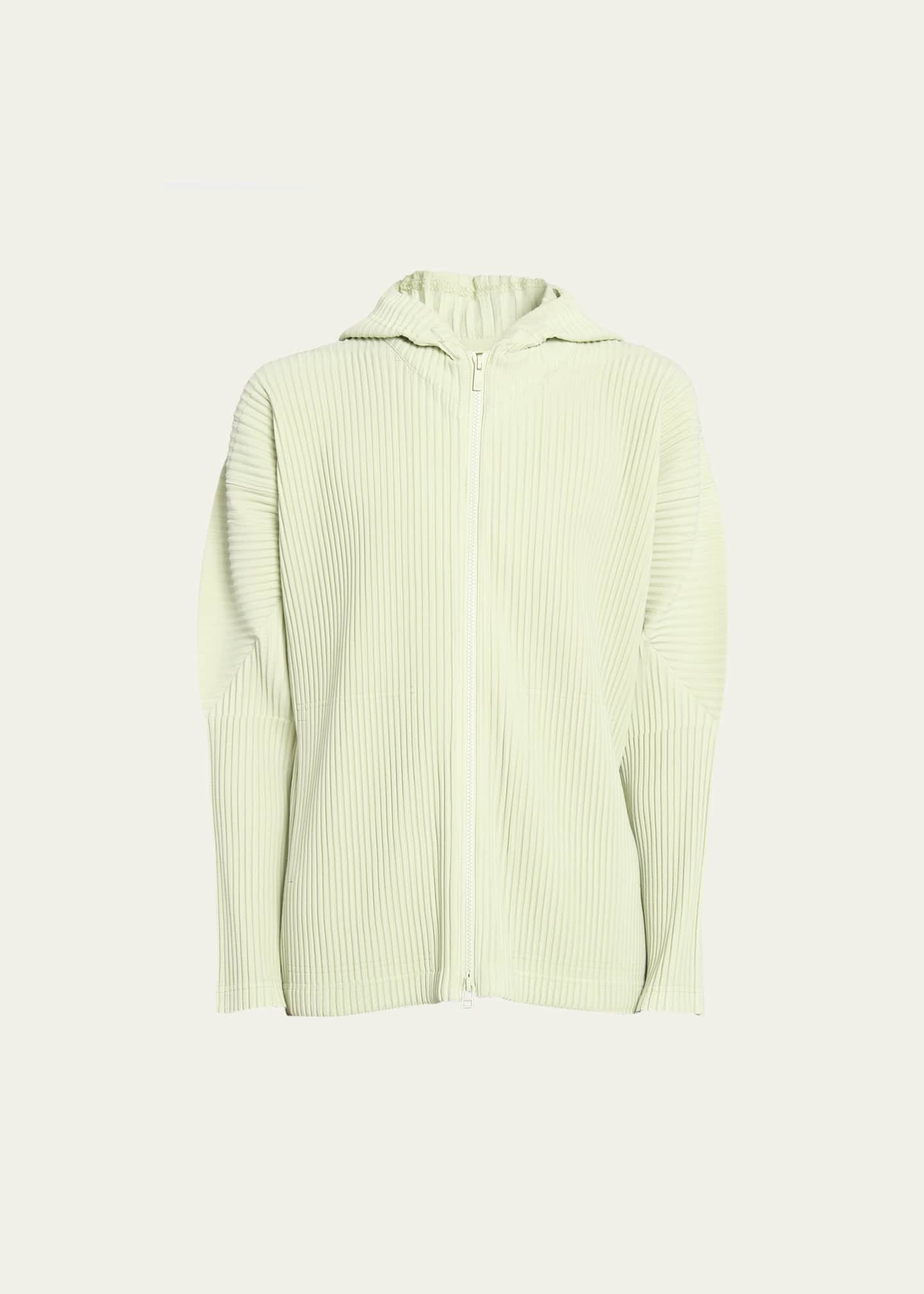 Homme Plisse Issey Miyake Men's Pleated Full-Zip Hoodie - Bergdorf Goodman