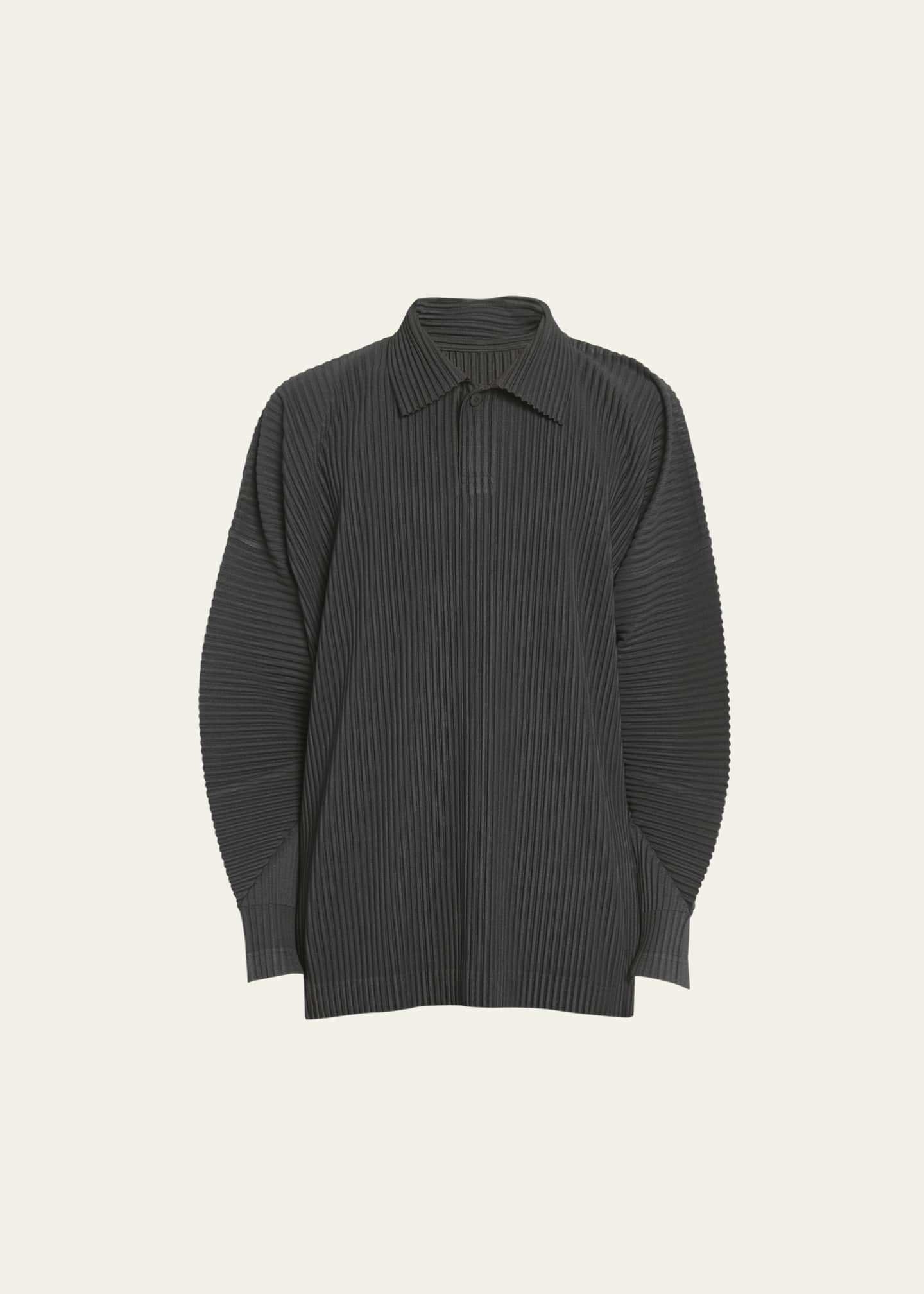 Homme Plisse Issey Miyake Men's Solid Pleated Polo Shirt - Bergdorf Goodman