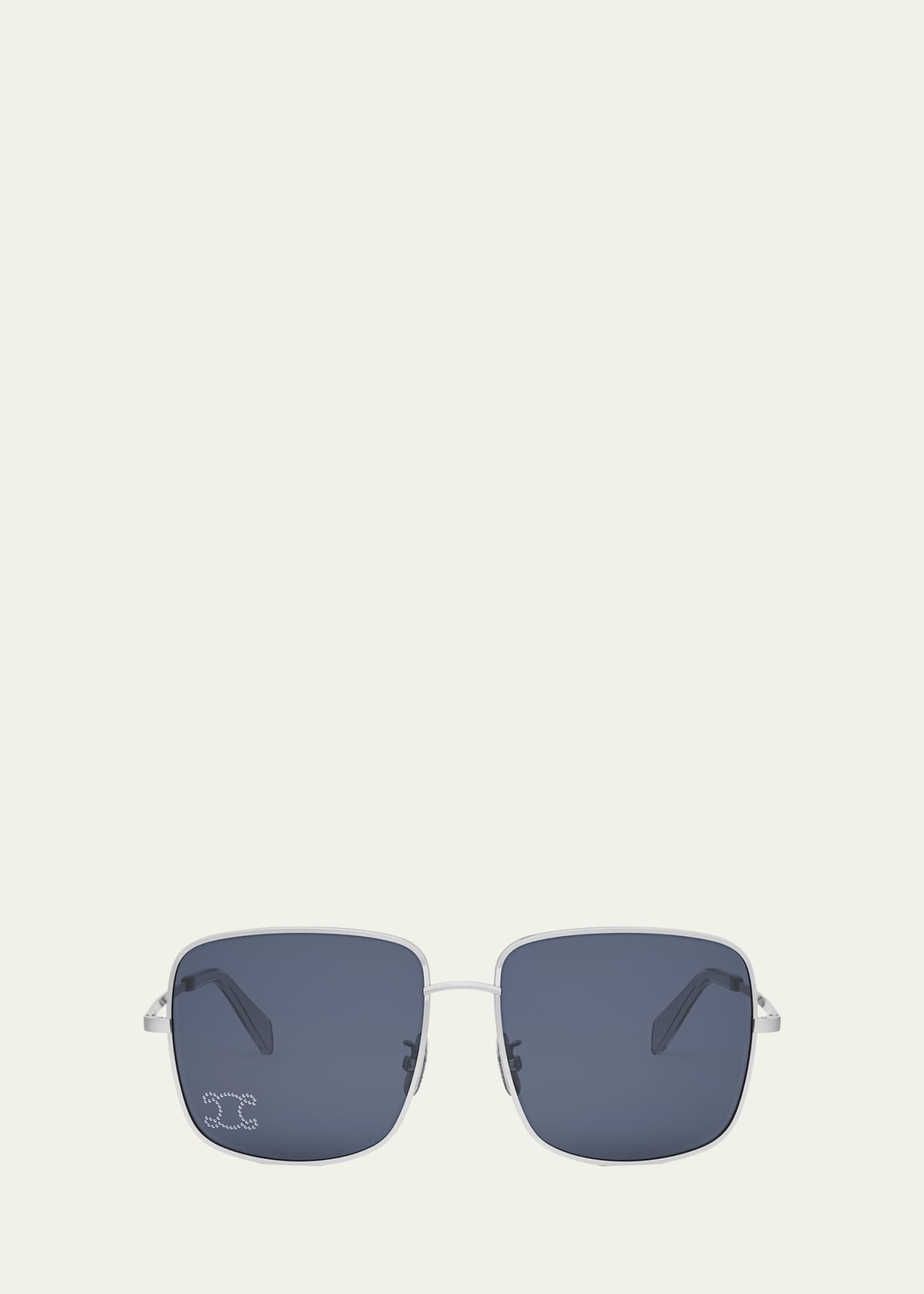 Celine Rhinestone Triomphe Square Sunglasses 59mm