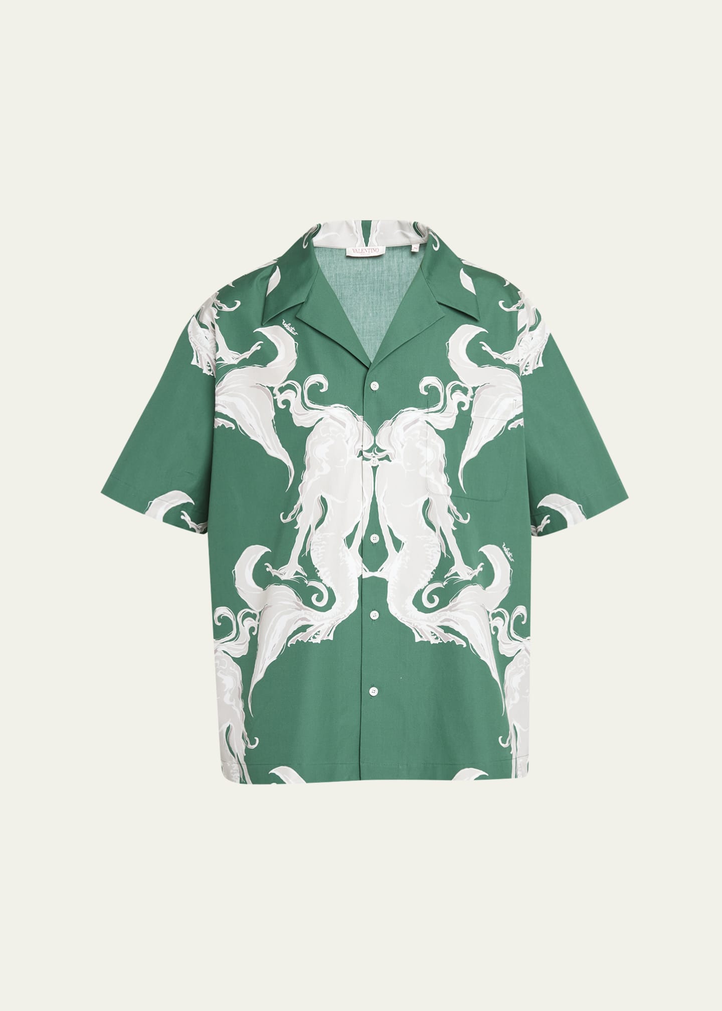 Valentino Garavani Men's Metamorphose Wall-Print Camp Shirt Image 1 of 5