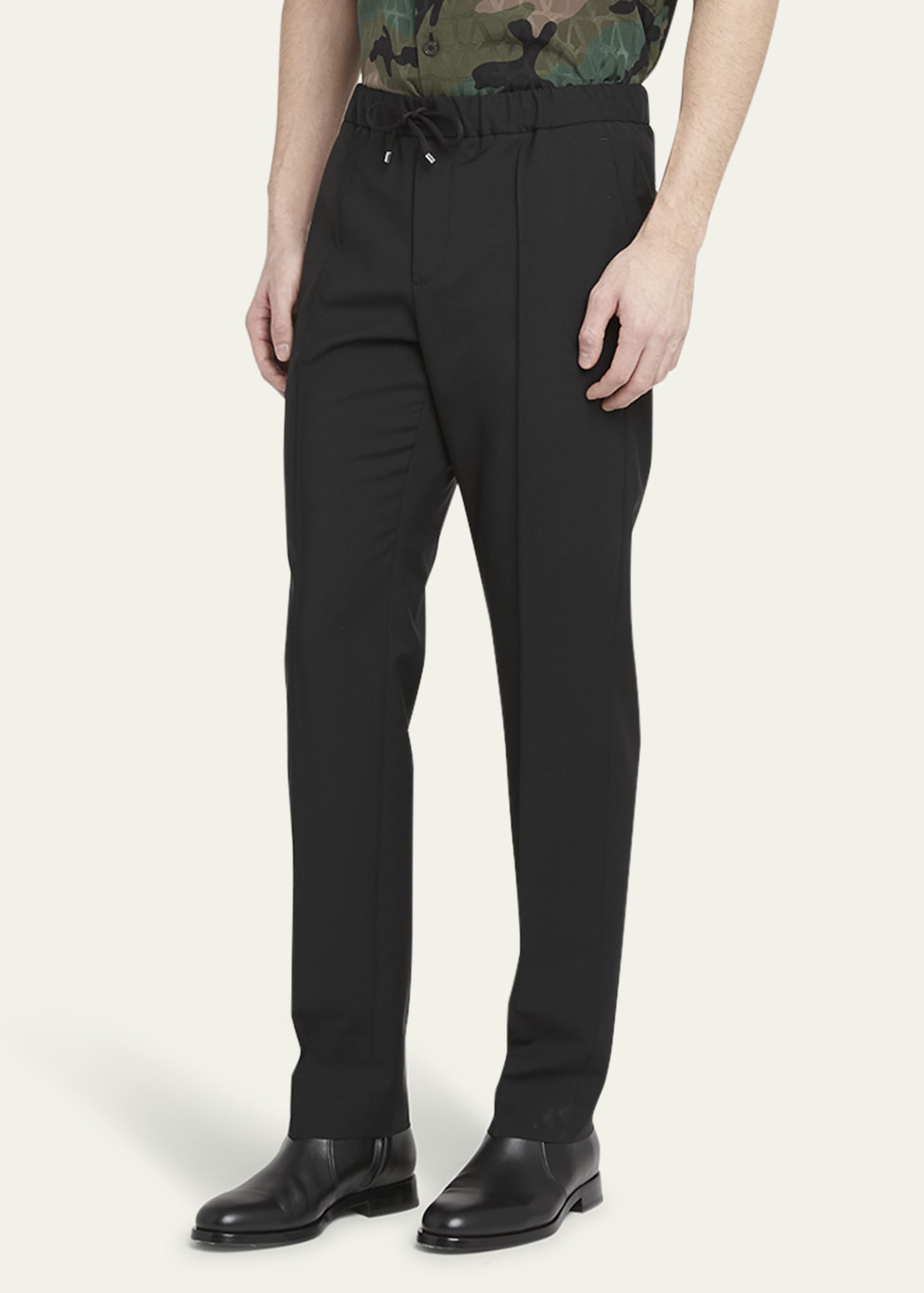Valentino Garavani Men's Pintuck Elastic-Waist Pants Image 4 of 5