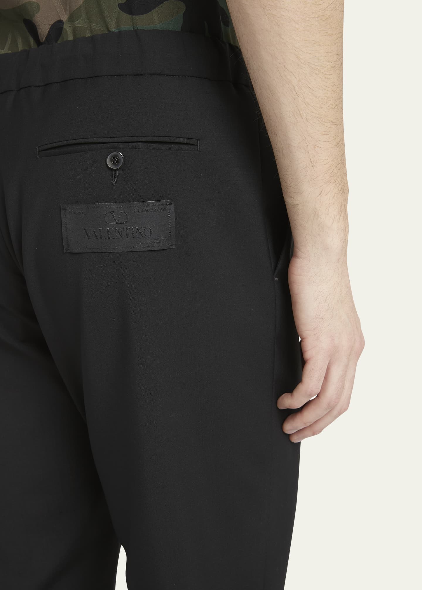 Valentino Garavani Men's Pintuck Elastic-Waist Pants Image 5 of 5