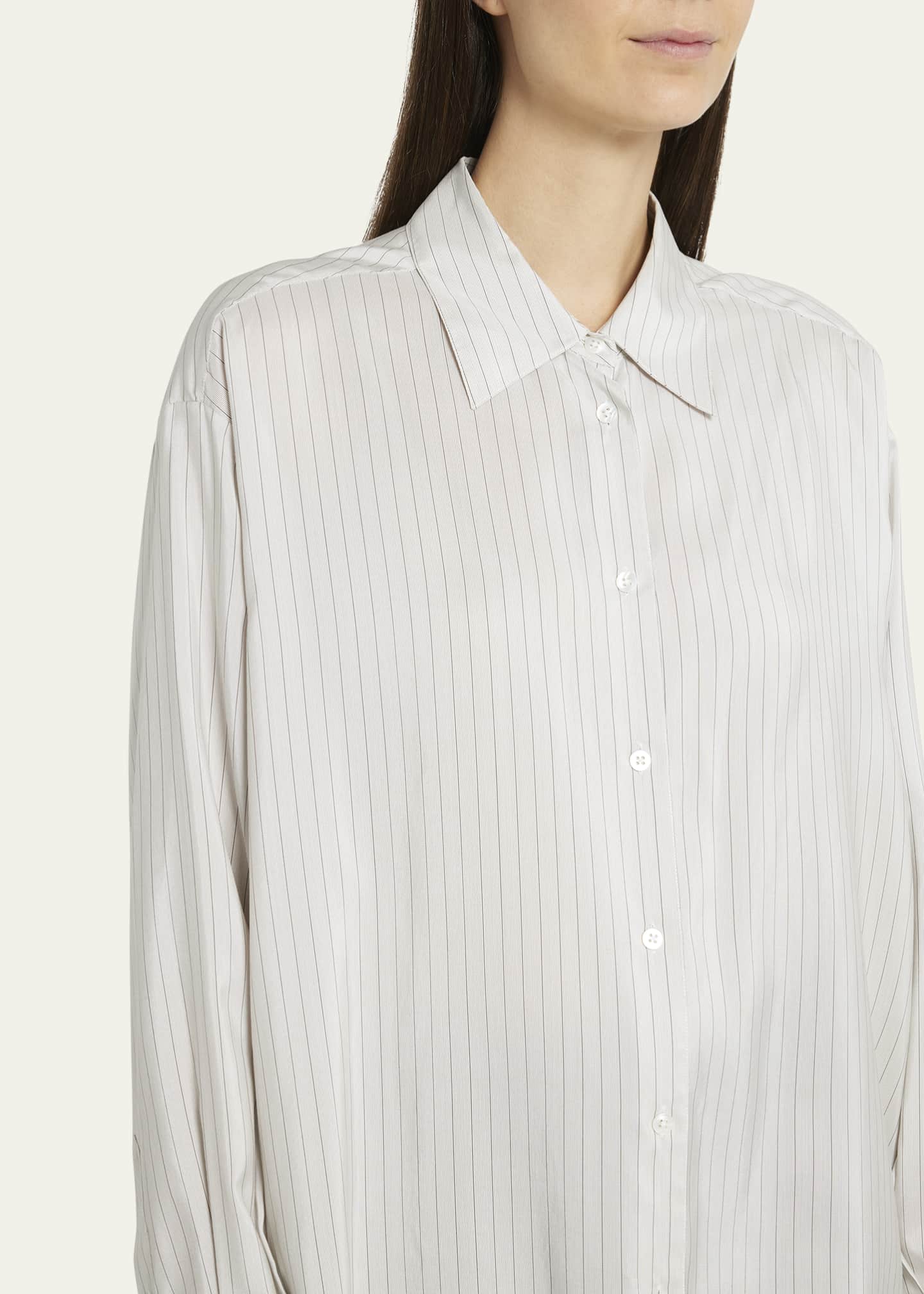 THE ROW Luka Stripe Oversized Button Down Shirt