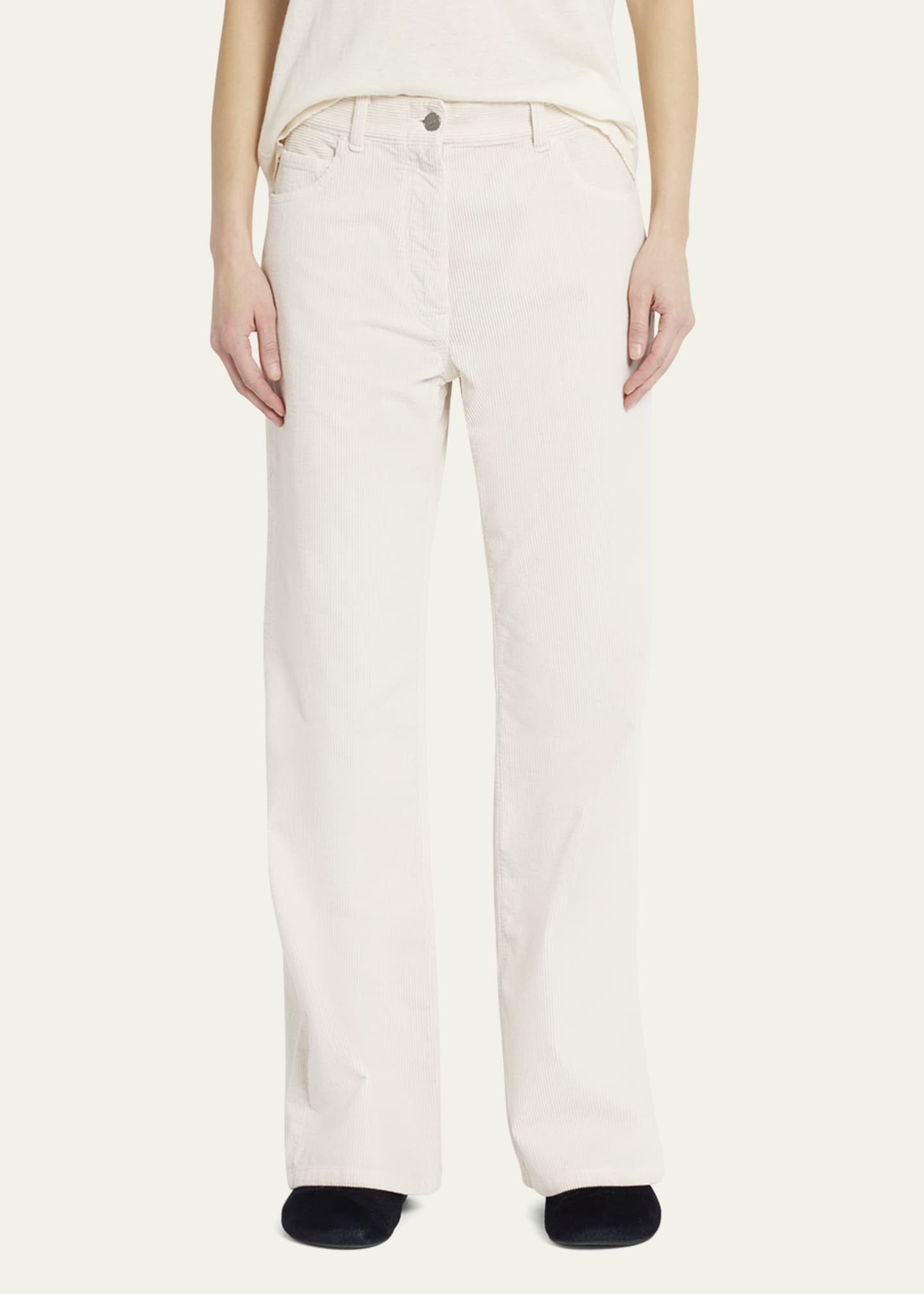 THE ROW Dan Corduroy Straight-Leg Pants Image 4 of 5