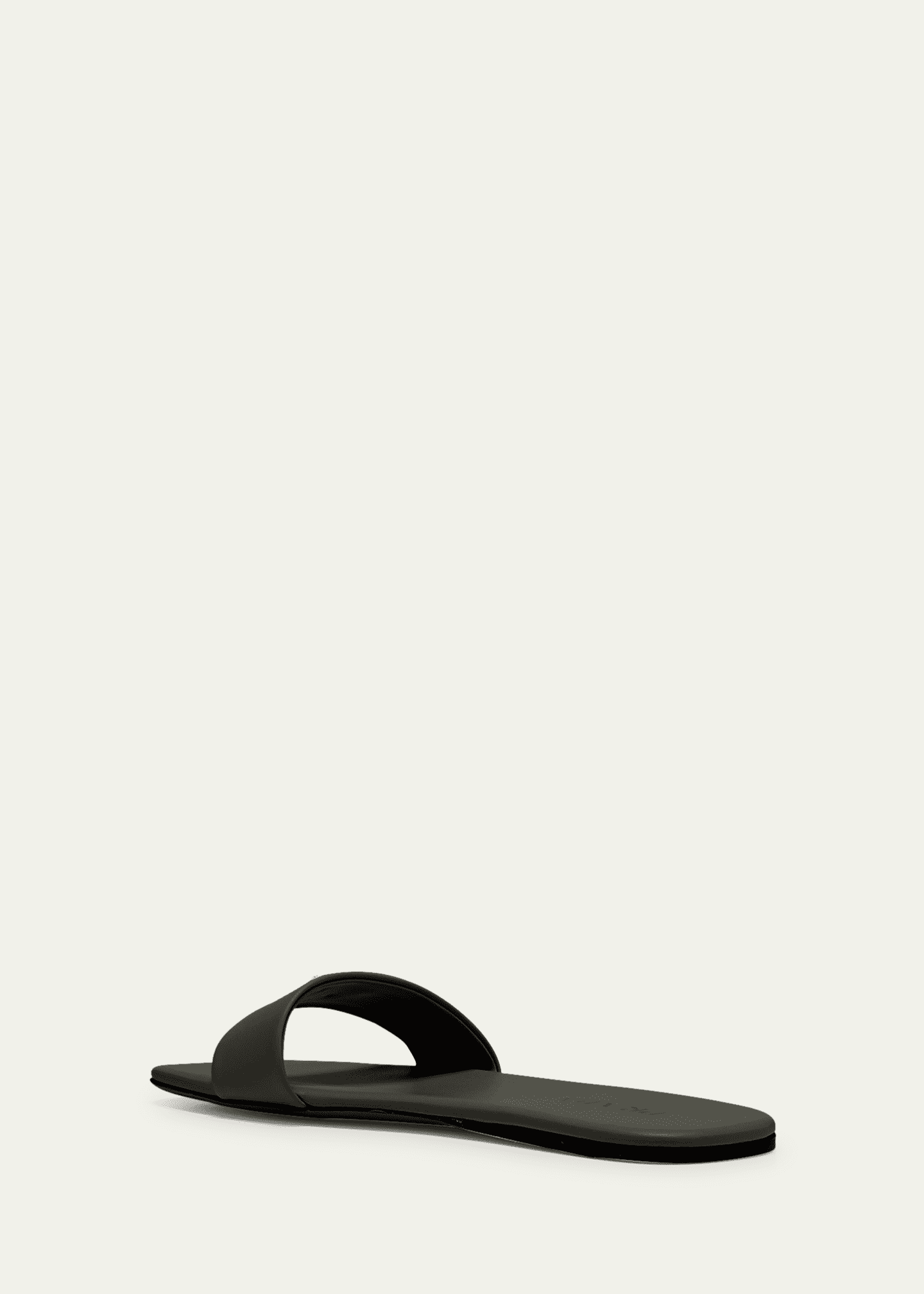 Leather Logo Flat Slide Sandals