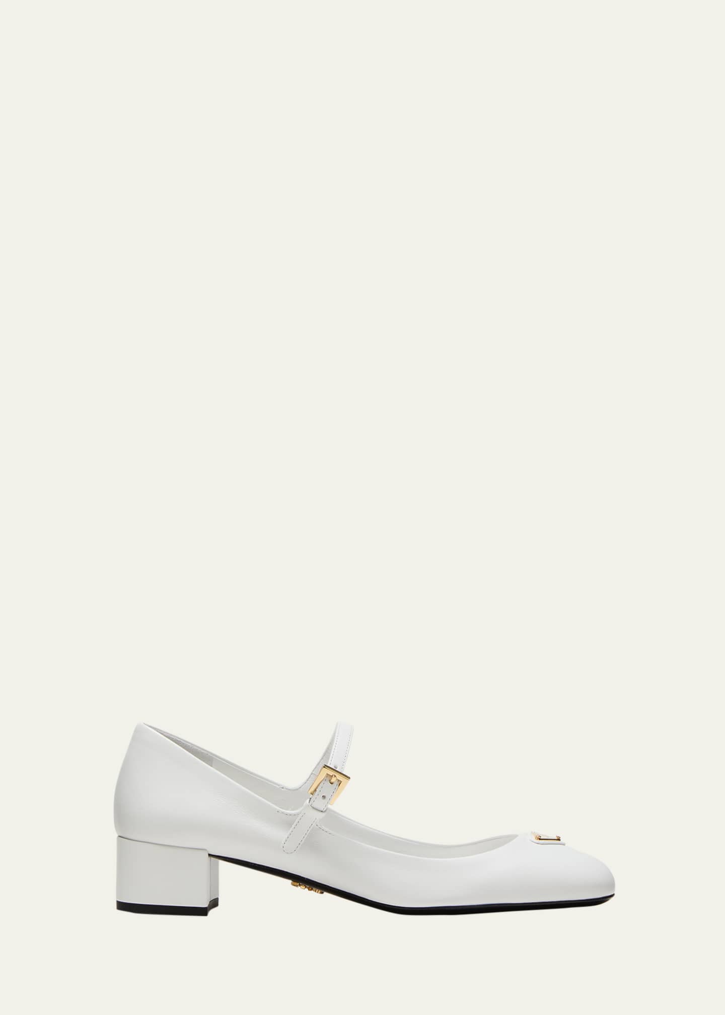 Prada Leather Mary Jane Ballerina Pumps Image 1 of 3