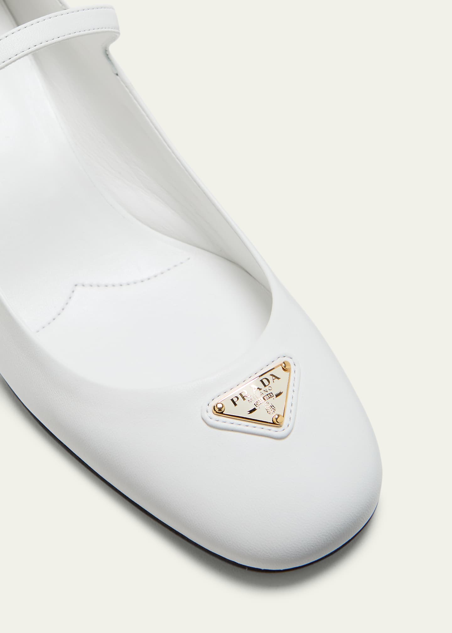 Prada Leather Mary Jane Ballerina Pumps Image 3 of 3