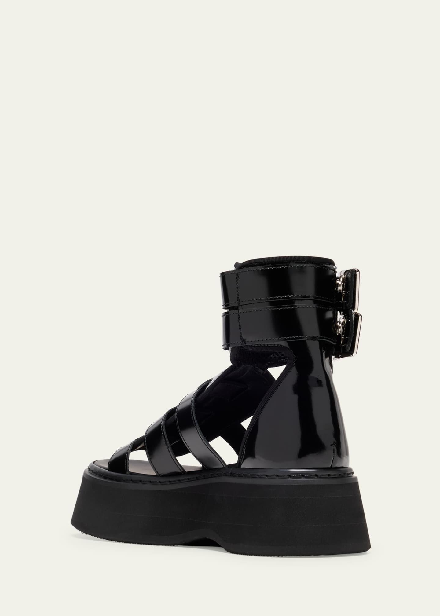 Junya Watanabe Glossy Leather Buckle Cuff Sandals Image 4 of 5