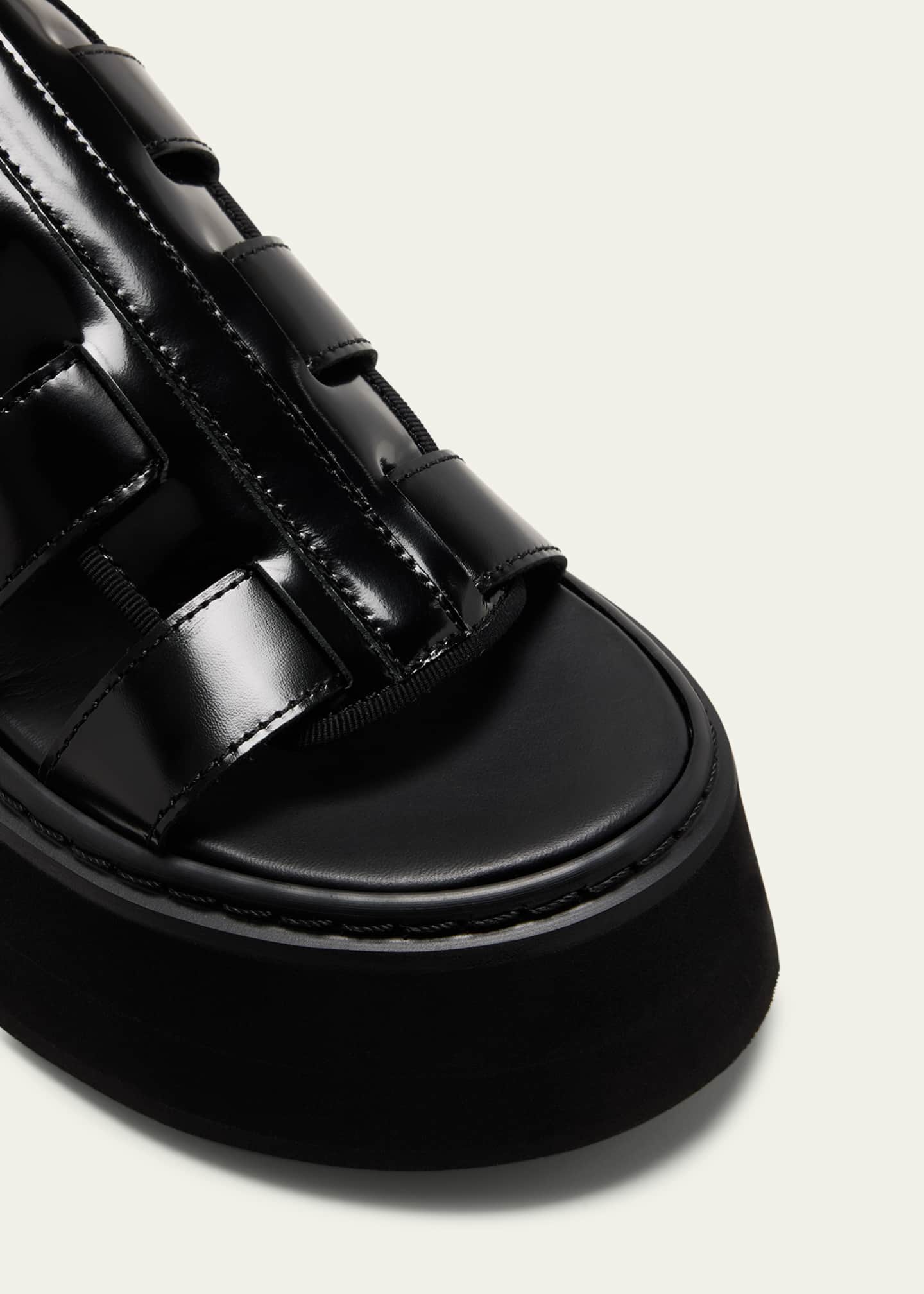 Junya Watanabe Glossy Leather Buckle Cuff Sandals Image 5 of 5