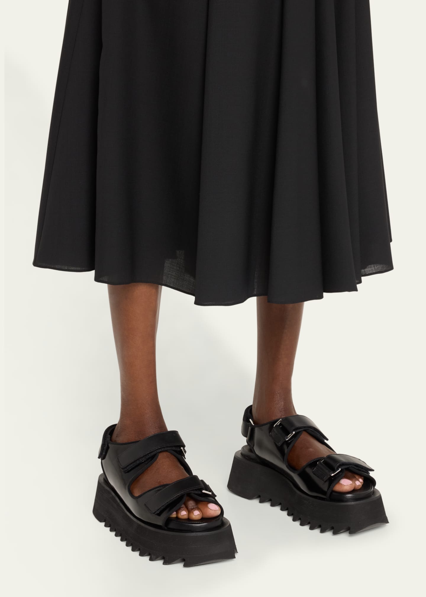 Junya Watanabe Glossy Dual-Grip Sporty Platform Sandals Image 2 of 5
