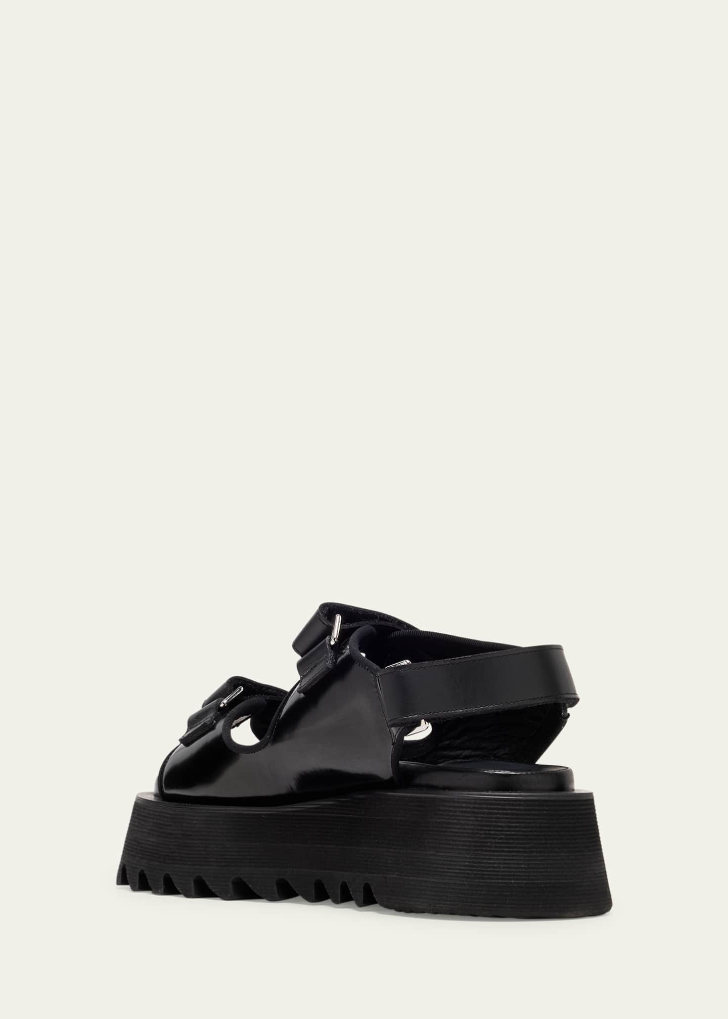 Junya Watanabe Glossy Dual-Grip Sporty Platform Sandals Image 4 of 5