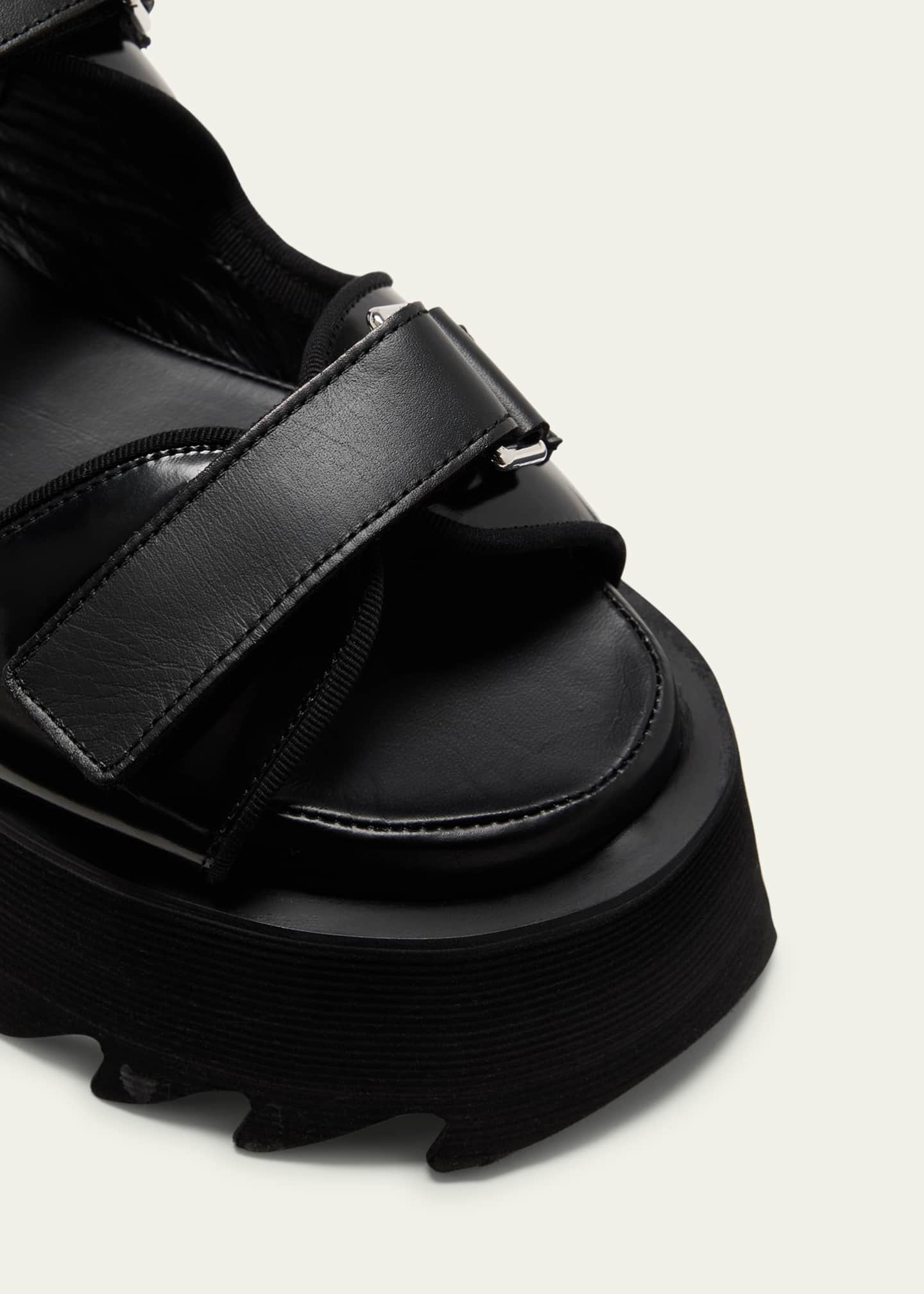 Junya Watanabe Glossy Dual-Grip Sporty Platform Sandals