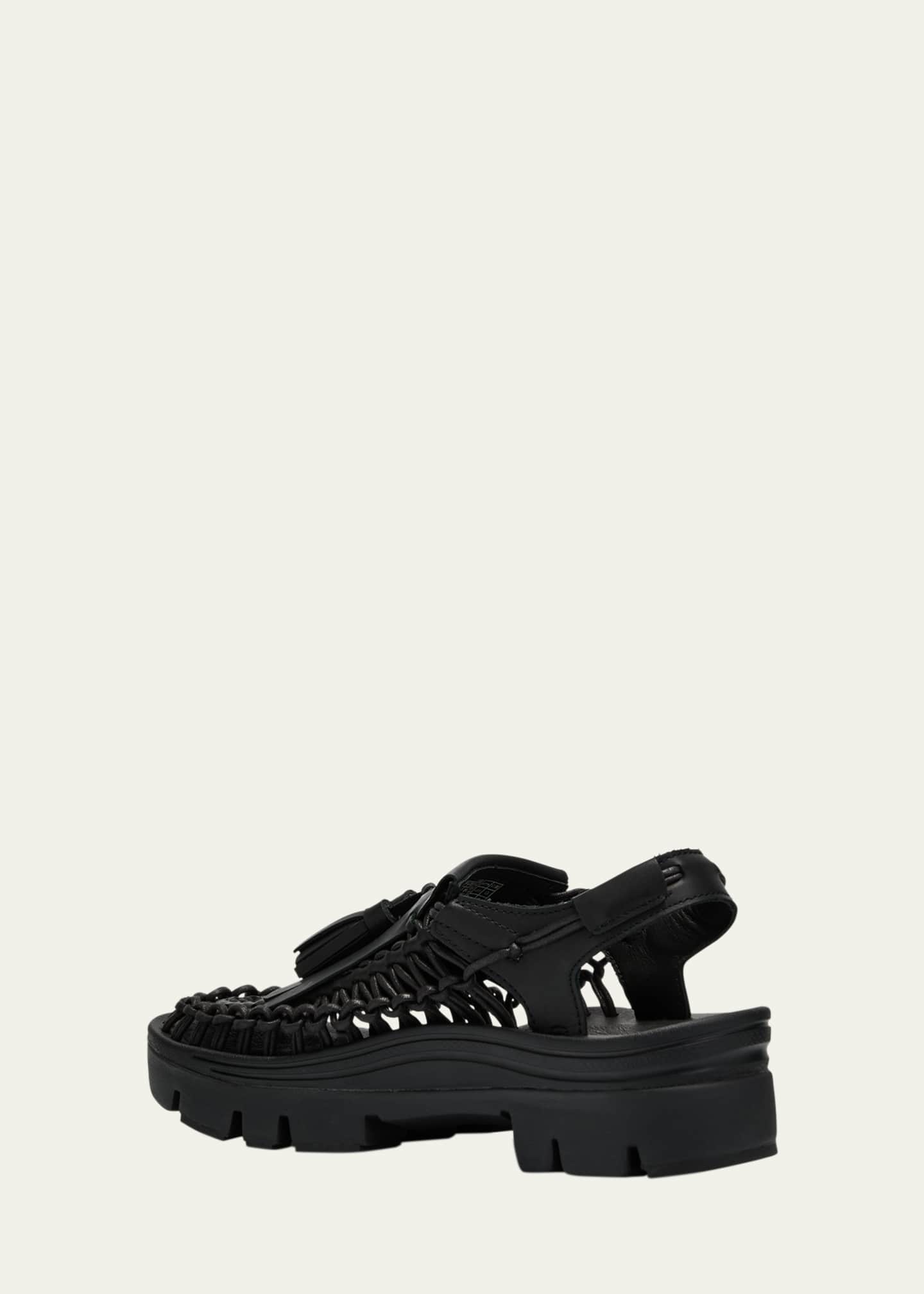 Noir Kei Ninomiya Leather Net Kiltie Tassel Loafers Image 4 of 5