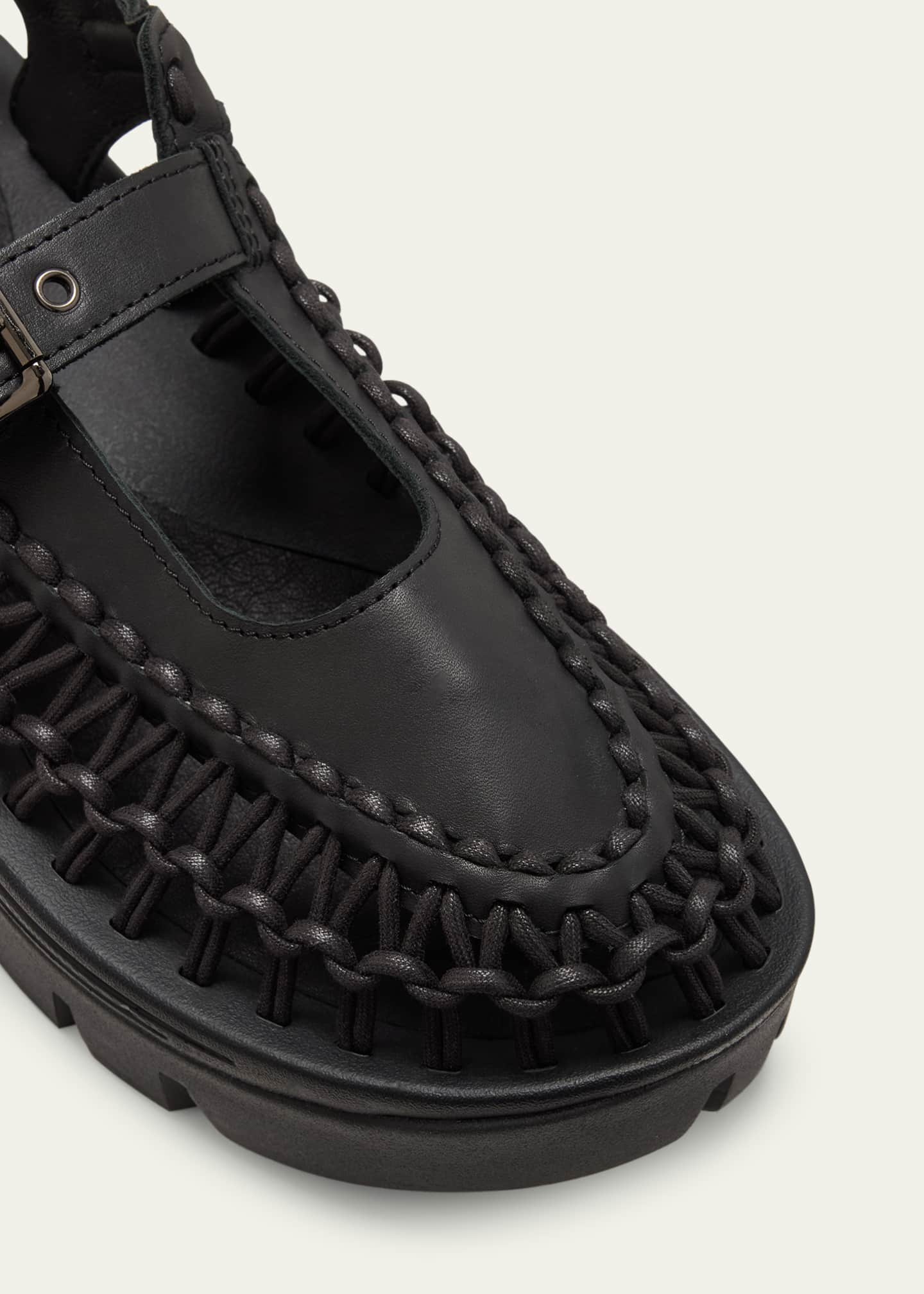 Noir Kei Ninomiya Platform Buckle Net Mary Jane Shoes Noir Kei Ninomiya Platform Buckle Net Mary Jane Shoes