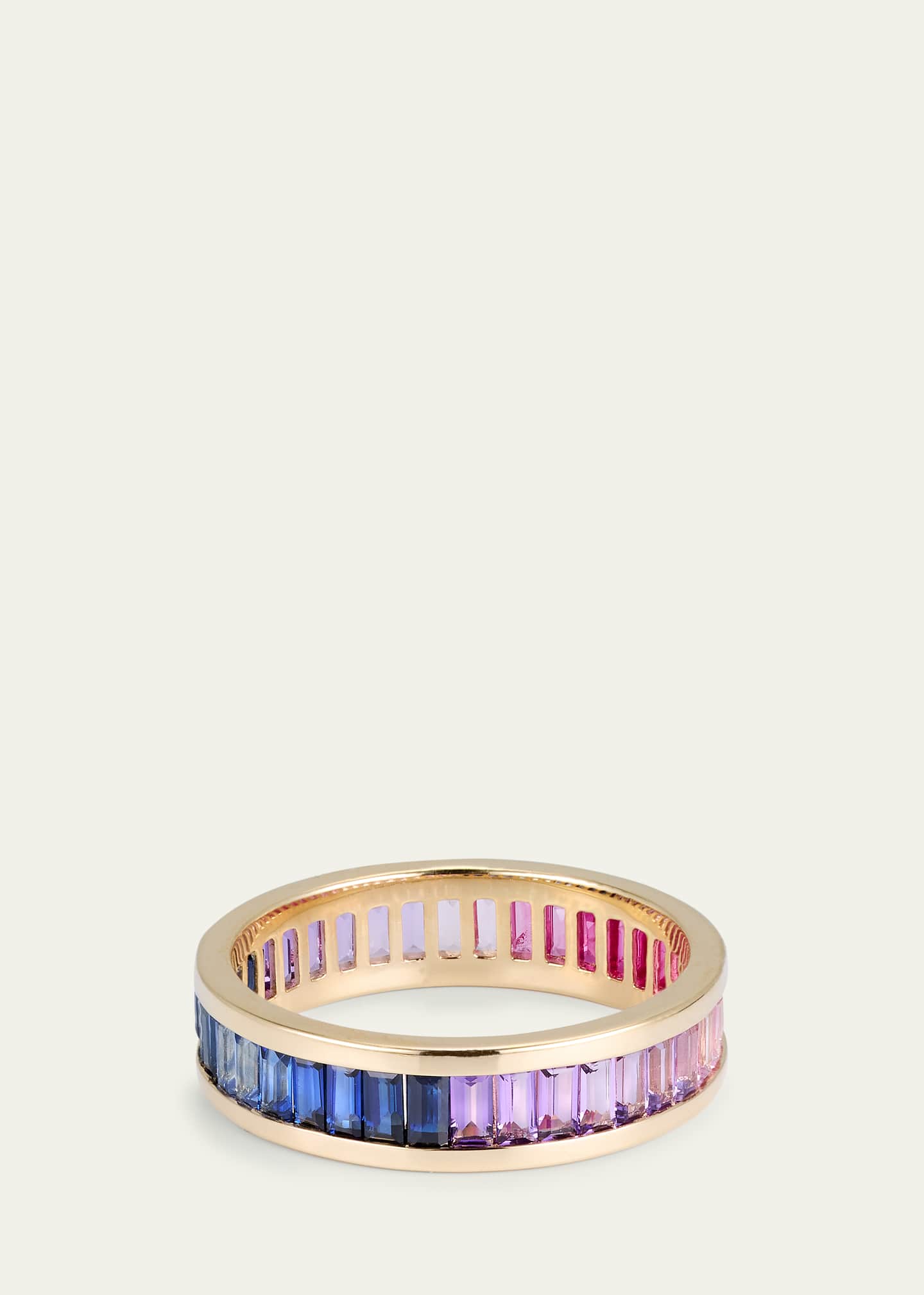 14K Gold and Gemstone Channel-Set Baguette Eternity Ring